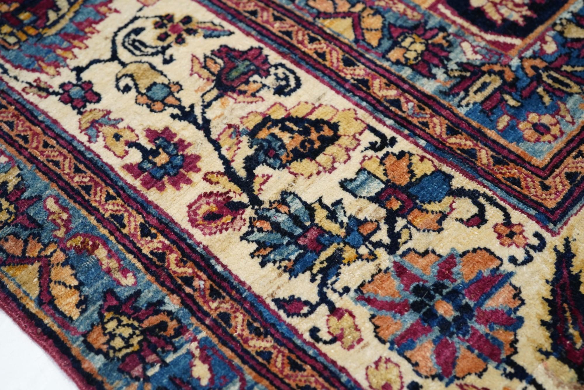 Antique Lavar Kerman Rug In Excellent Condition For Sale In New York, NY