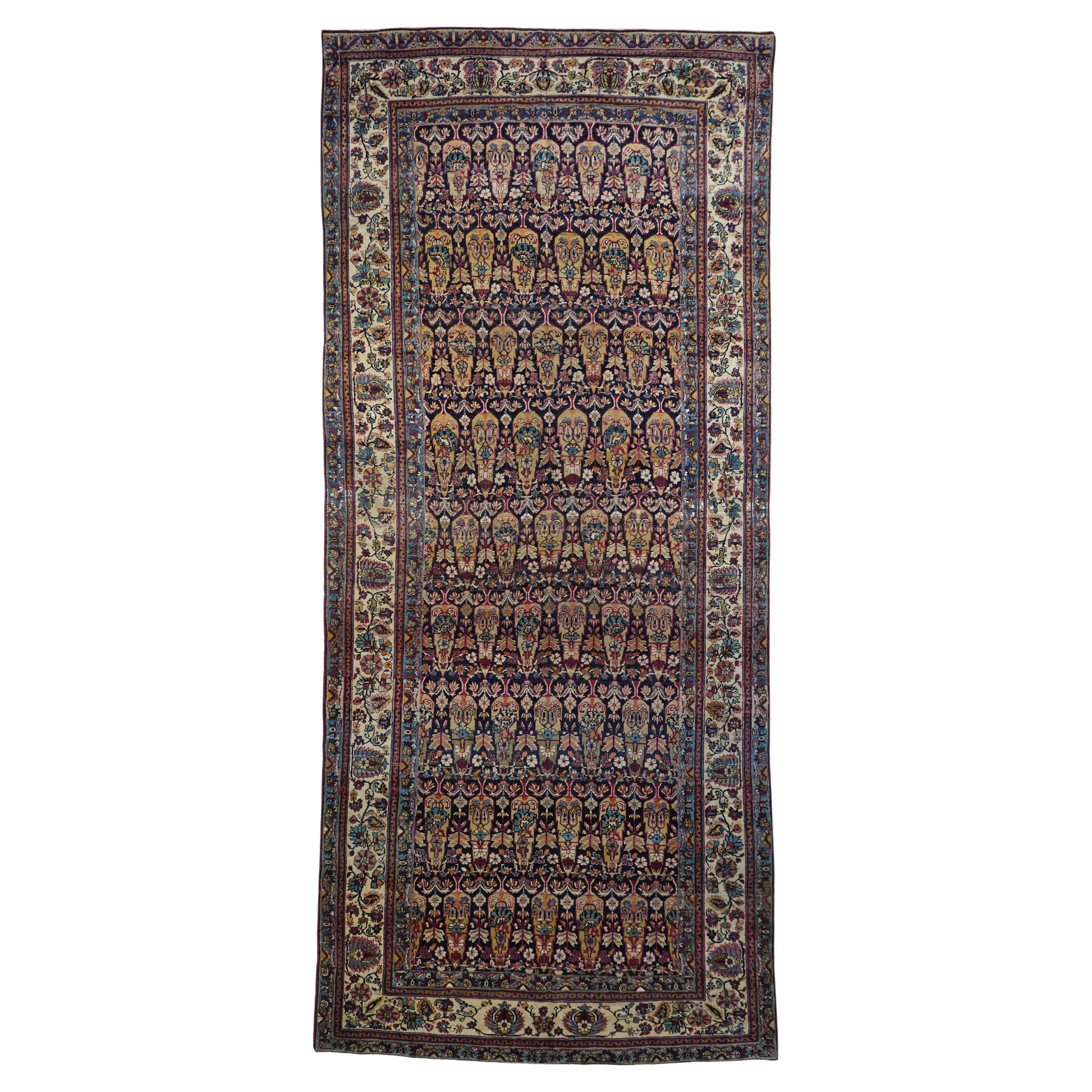 Antique Lavar Kerman Rug For Sale