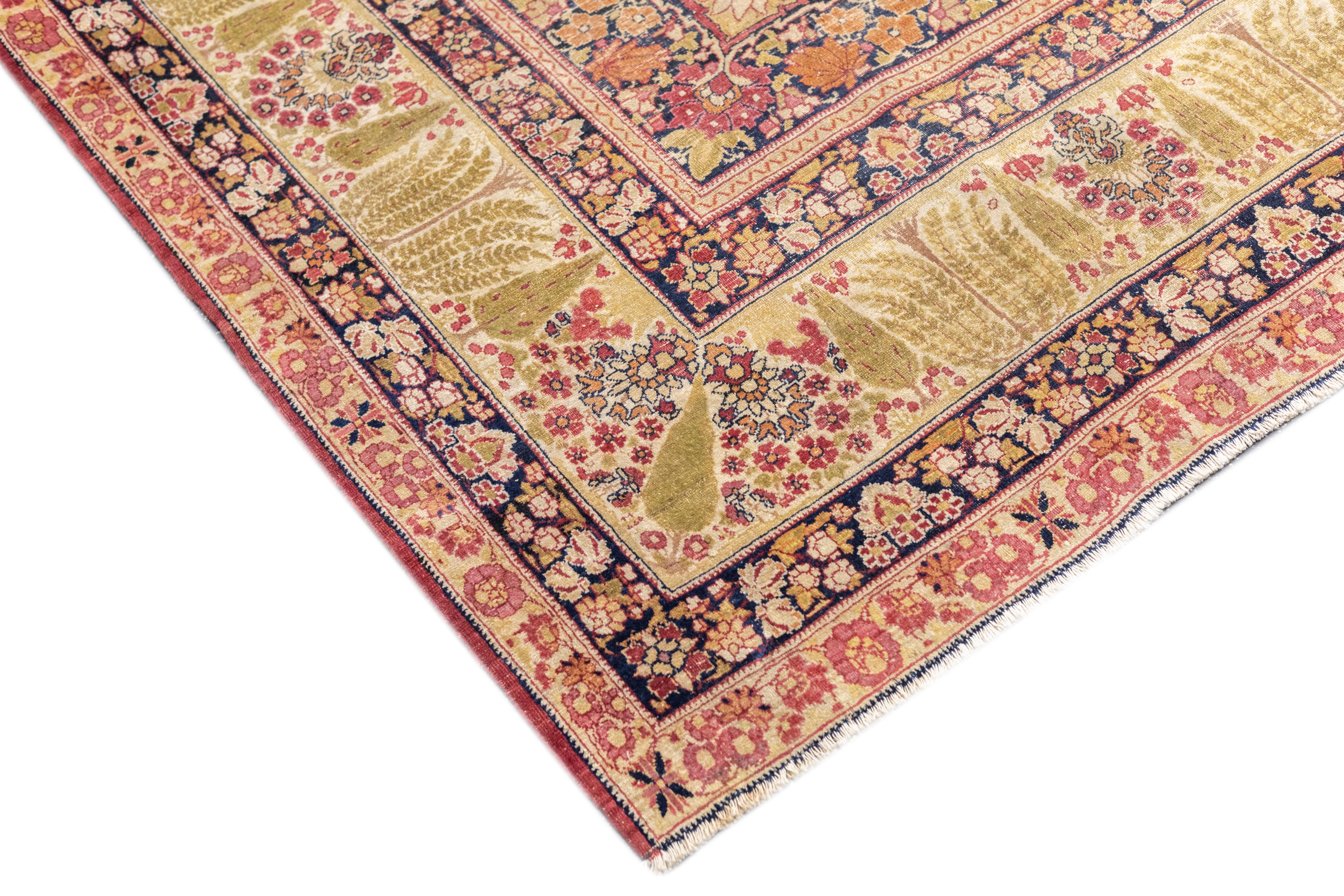 Antiker Lavar Kerman-Teppich 8'9'' x 11'9'' (Handgeknüpft) im Angebot