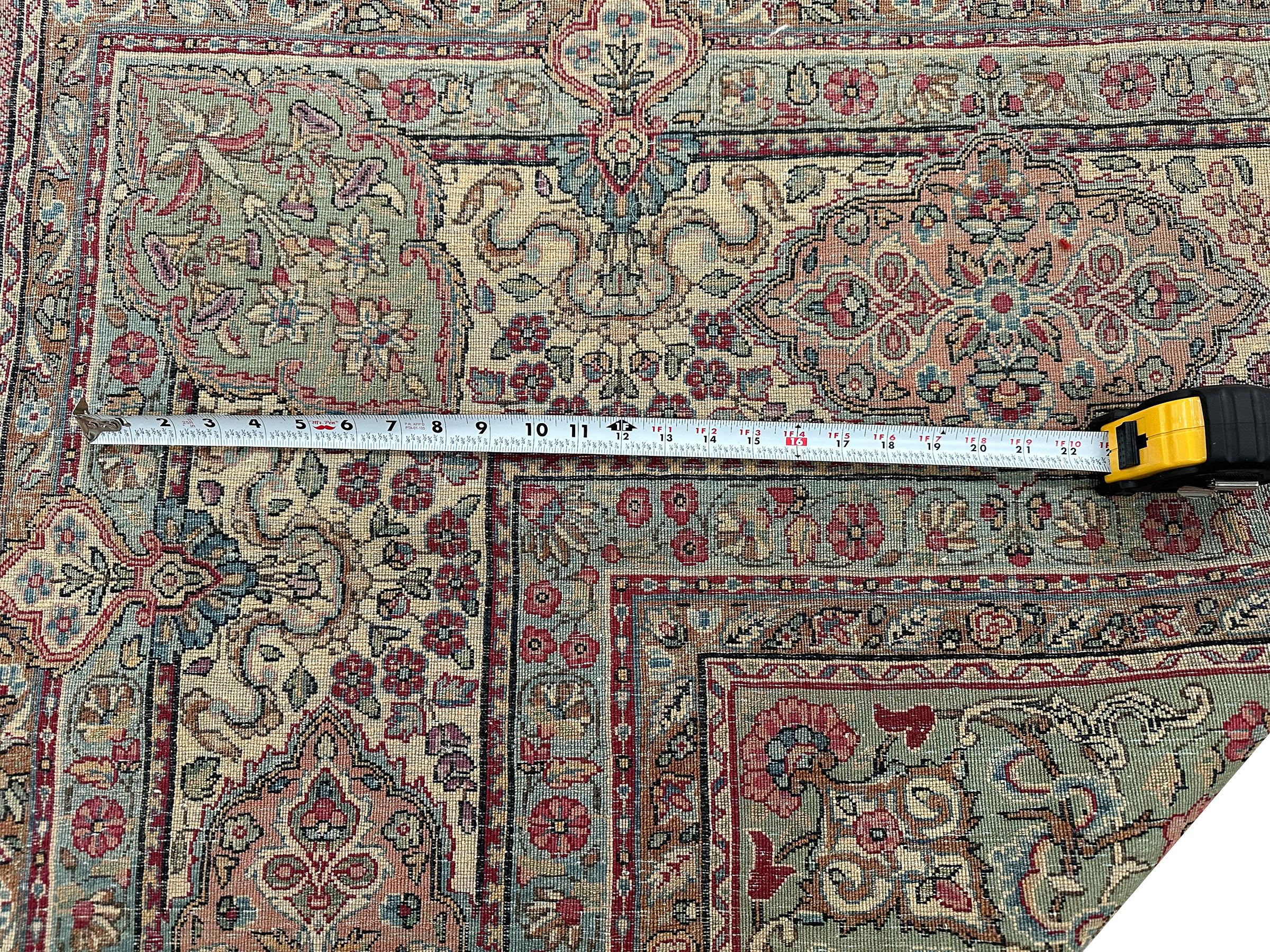 Antique Lavar Kerman Rug Fine Antique Persian Rug  9x12 For Sale 8