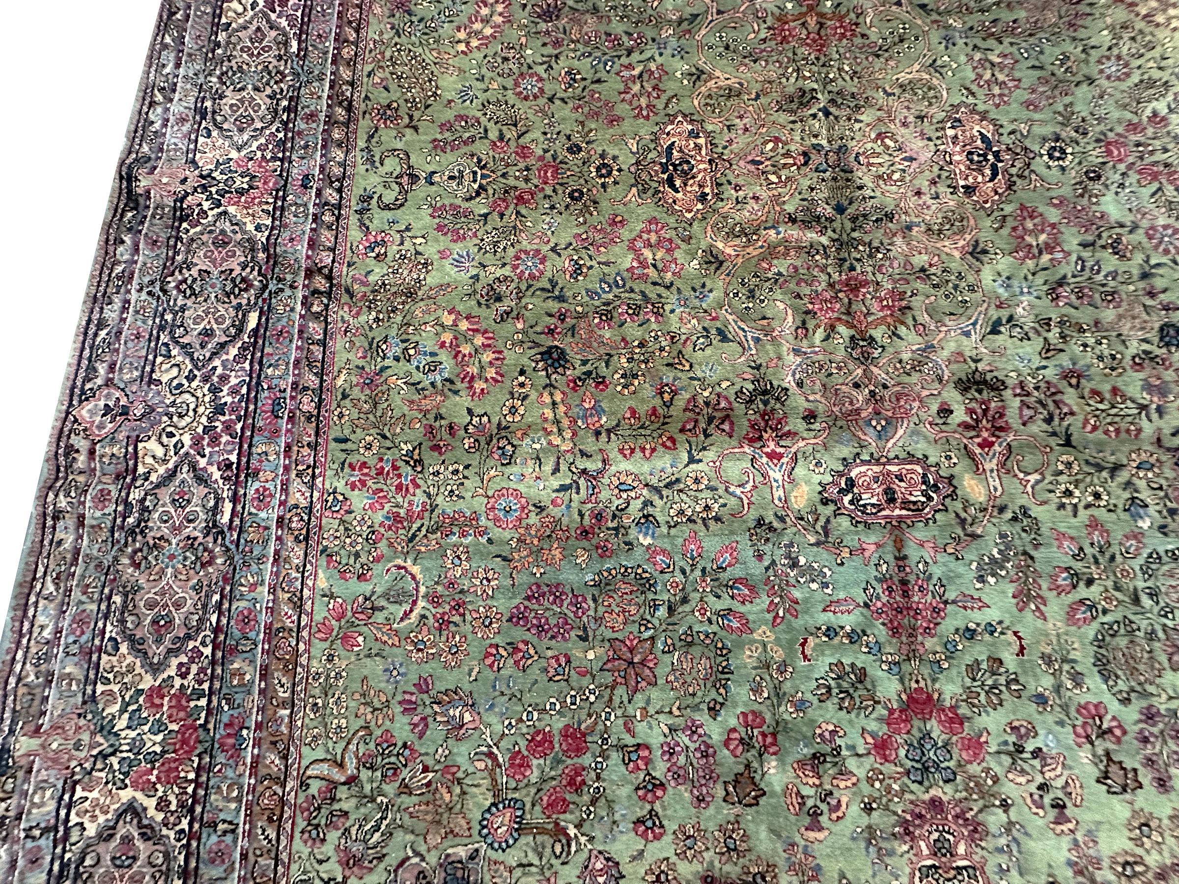 Antique Lavar Kerman Rug Fine Antique Persian Rug  9x12 For Sale 2
