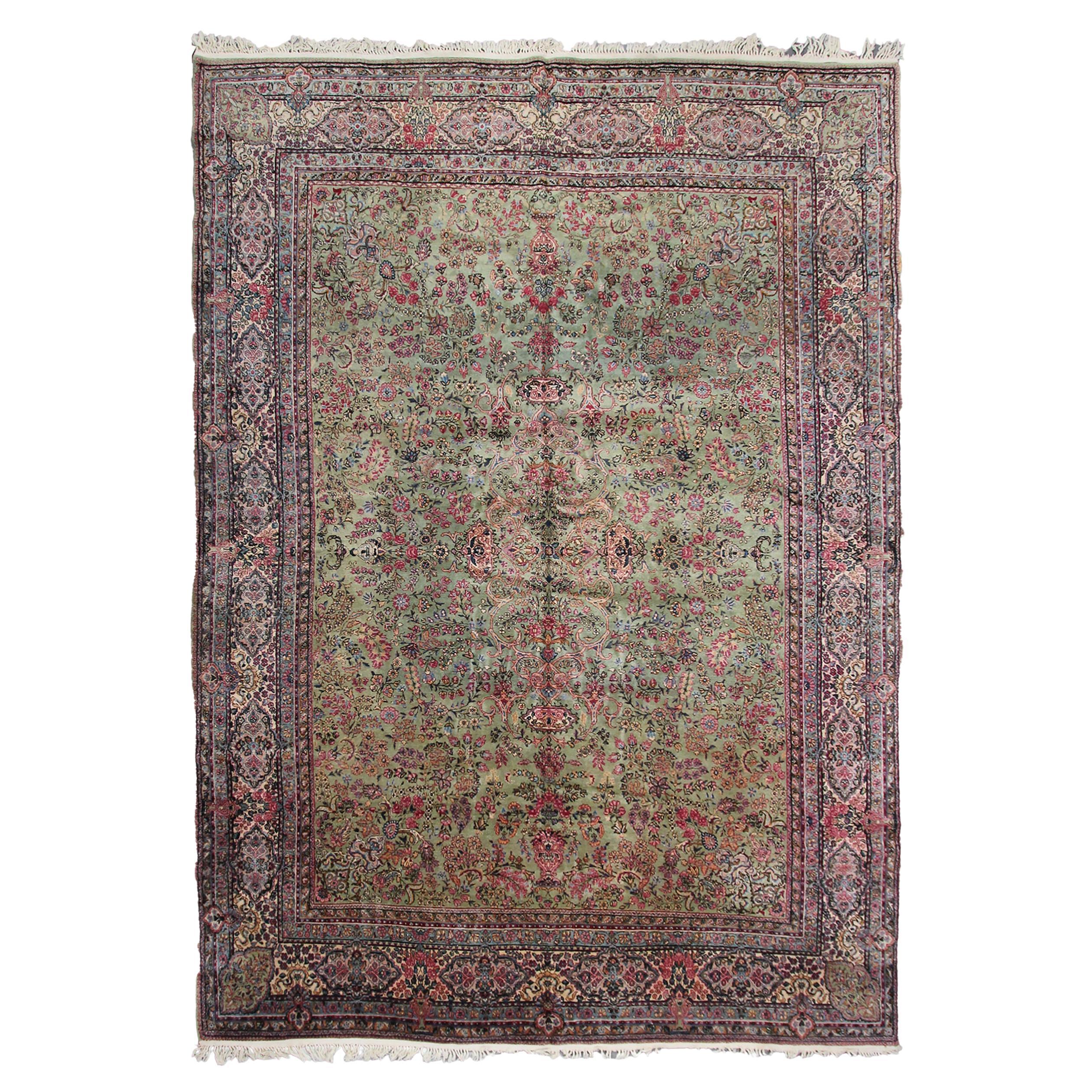 Antique Lavar Kerman Rug Fine Antique Persian Rug  9x12