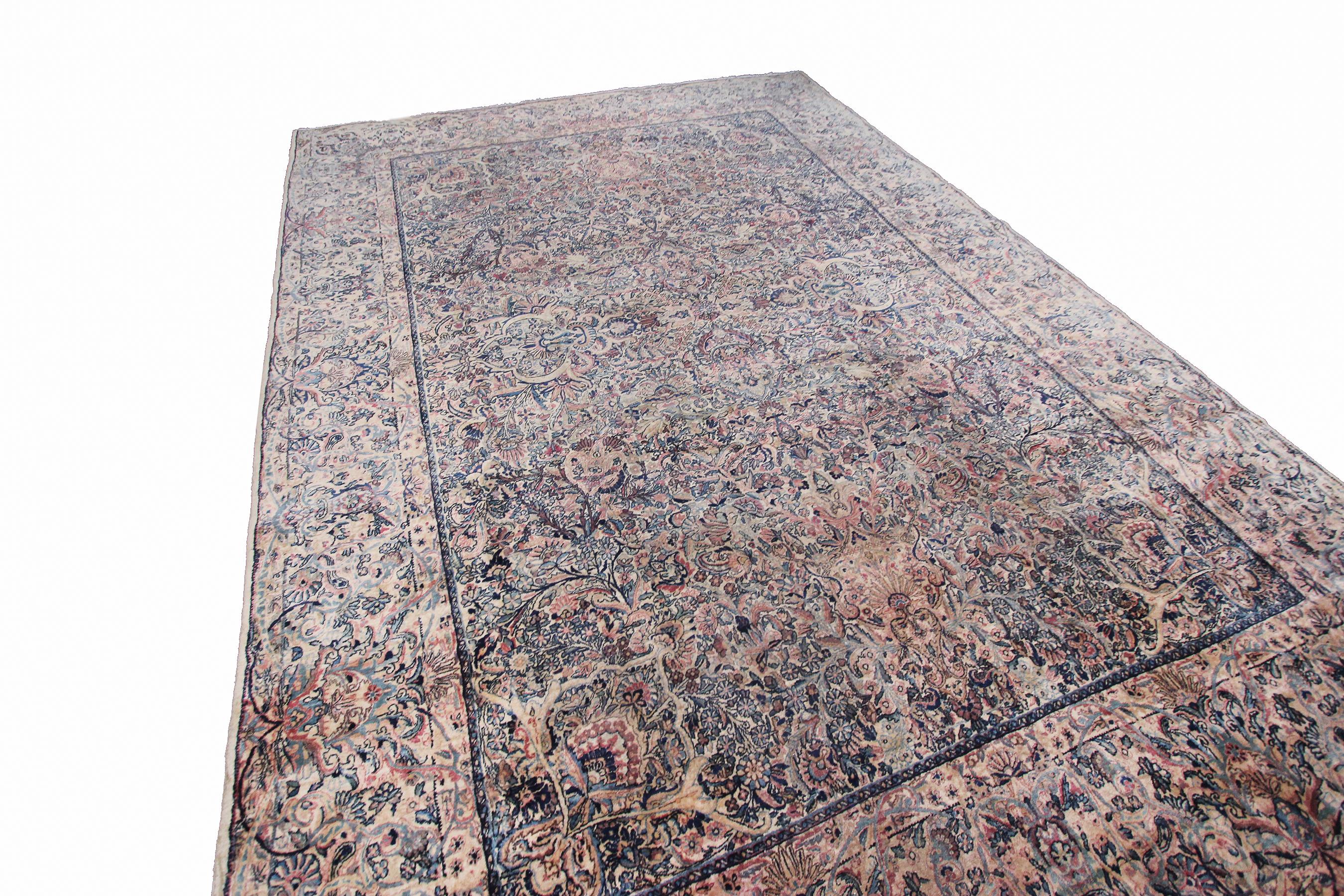 Antique Lavar rug handmade oriental rug fine.
Measures: 9'10