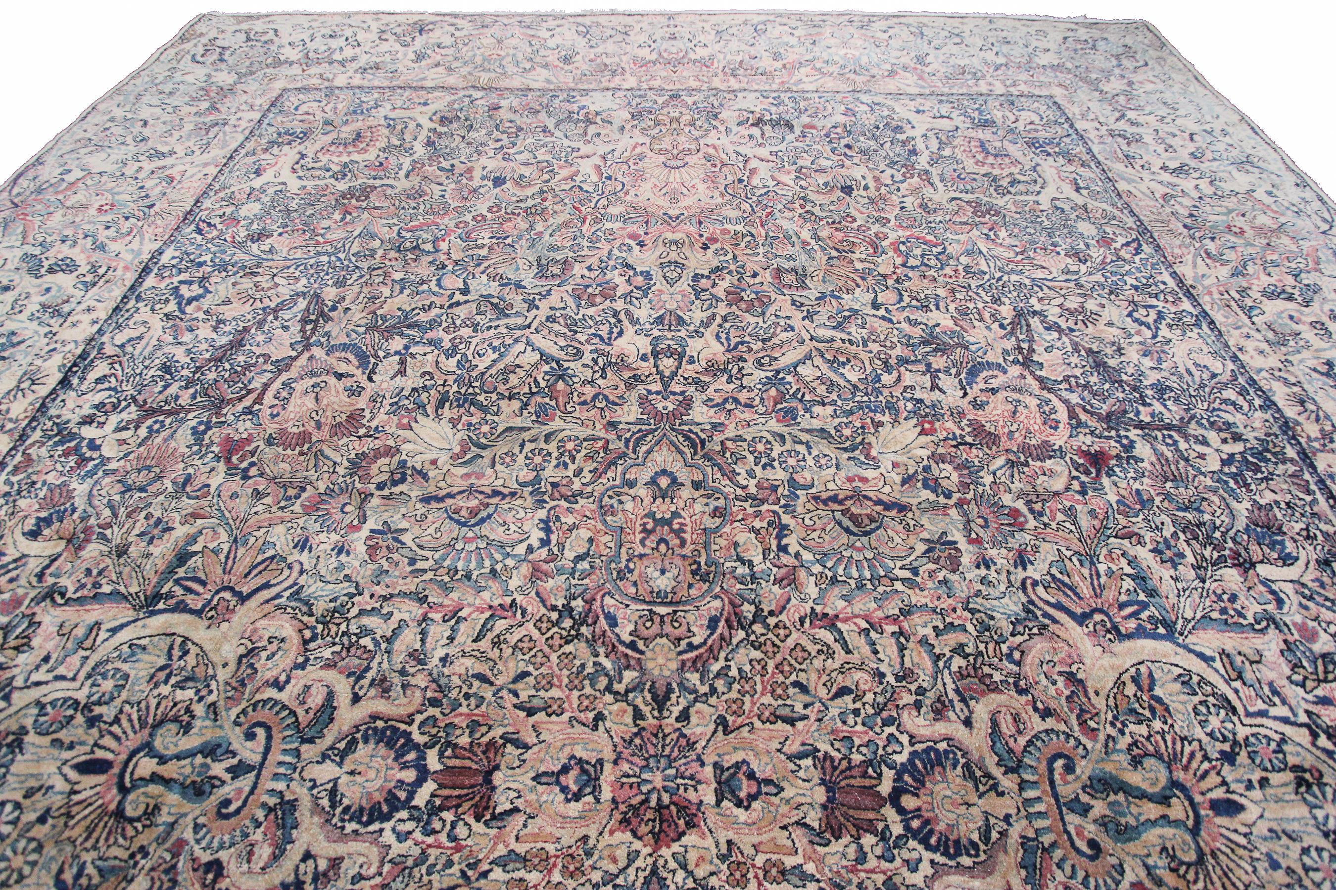 Antique Lavar Kerman Rug Rug Antique Persian Rug Persian Lavar Rug, 1890 In Good Condition For Sale In New York, NY