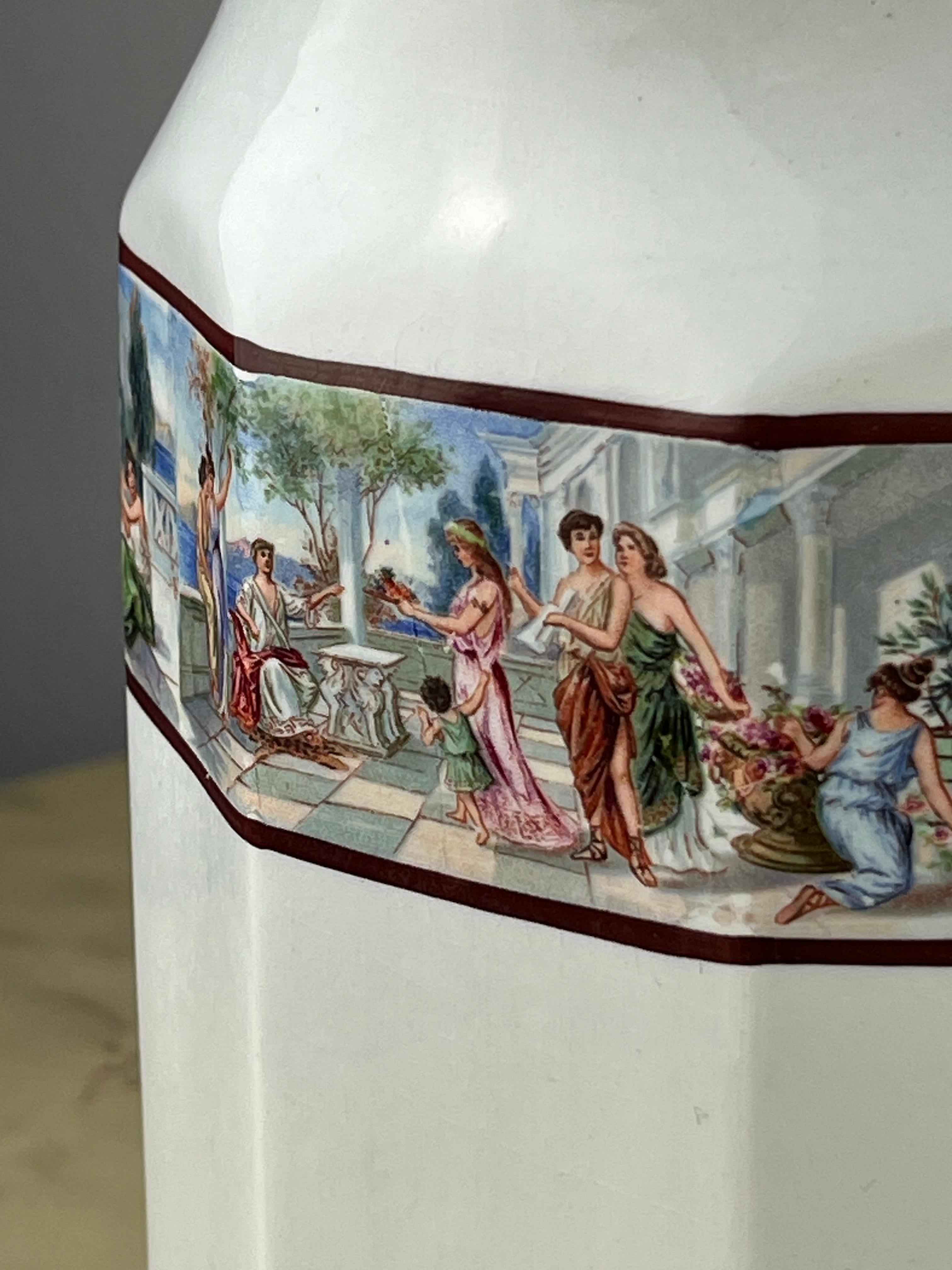 Antiker Badekrug aus Laveno-Keramik, Italien, 1940er Jahre im Angebot 3
