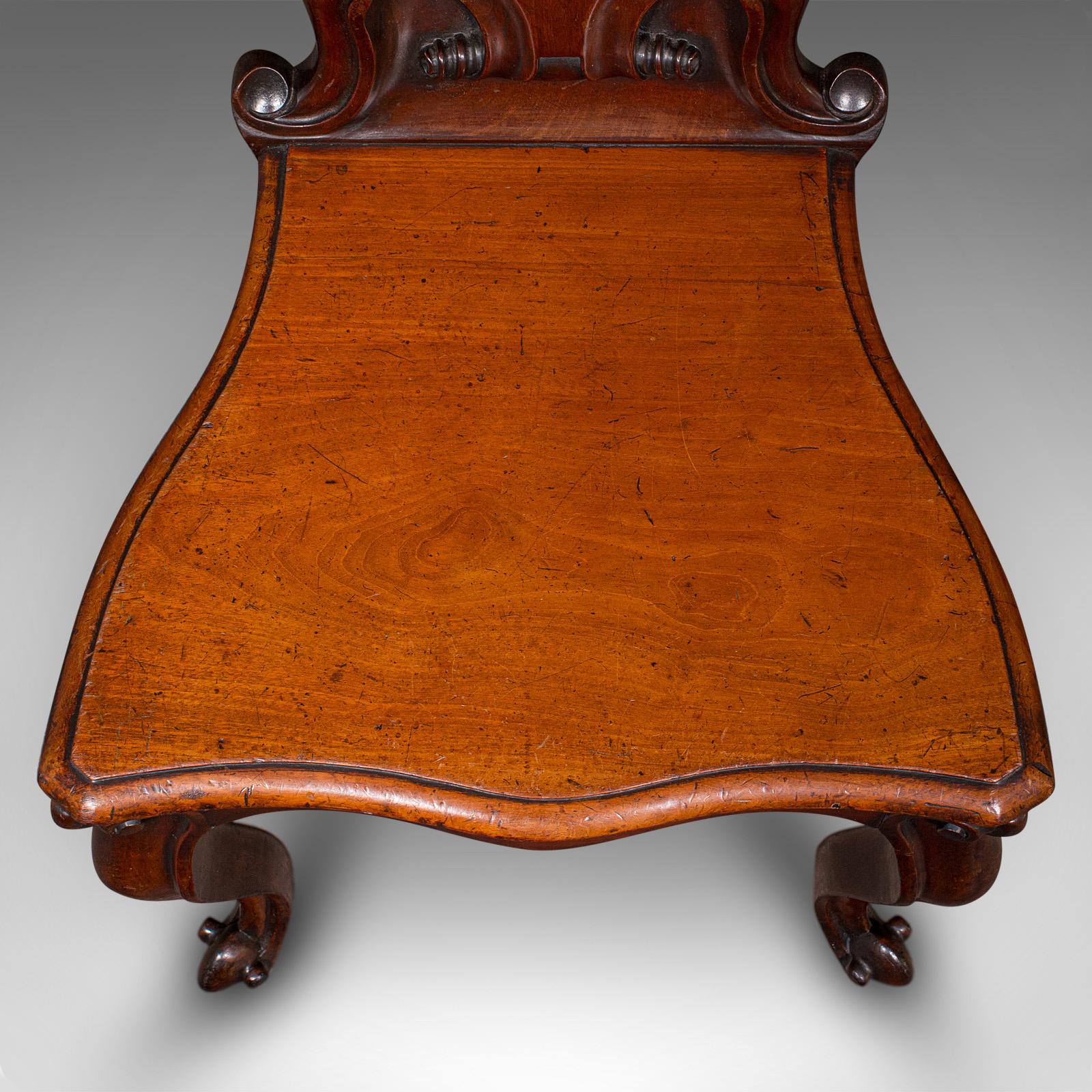 Antiker Law Chambers Hall Chair, schottisch, Nussbaumholz, Reception Seat, viktorianisch im Angebot 3