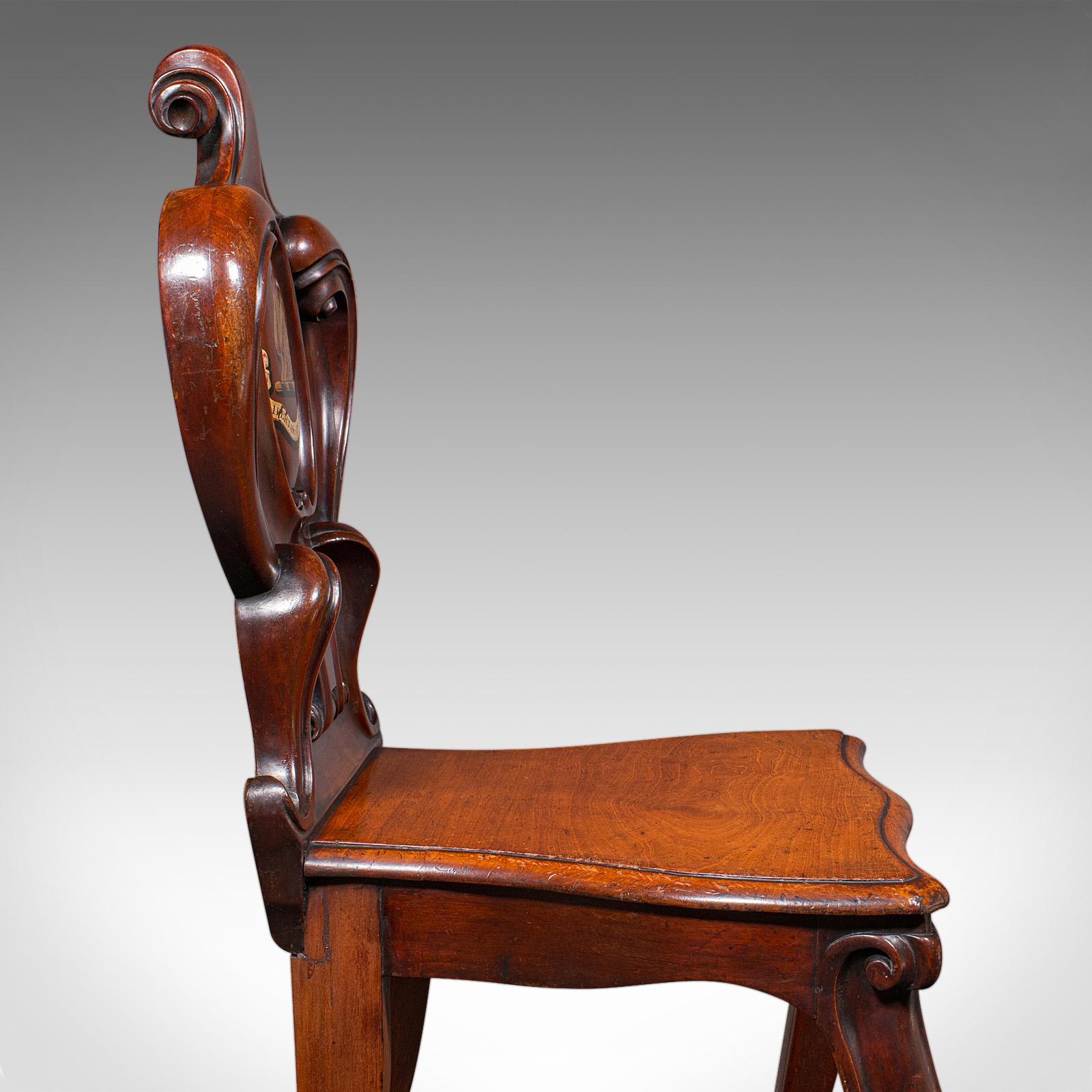 Antiker Law Chambers Hall Chair, schottisch, Nussbaumholz, Reception Seat, viktorianisch im Angebot 4