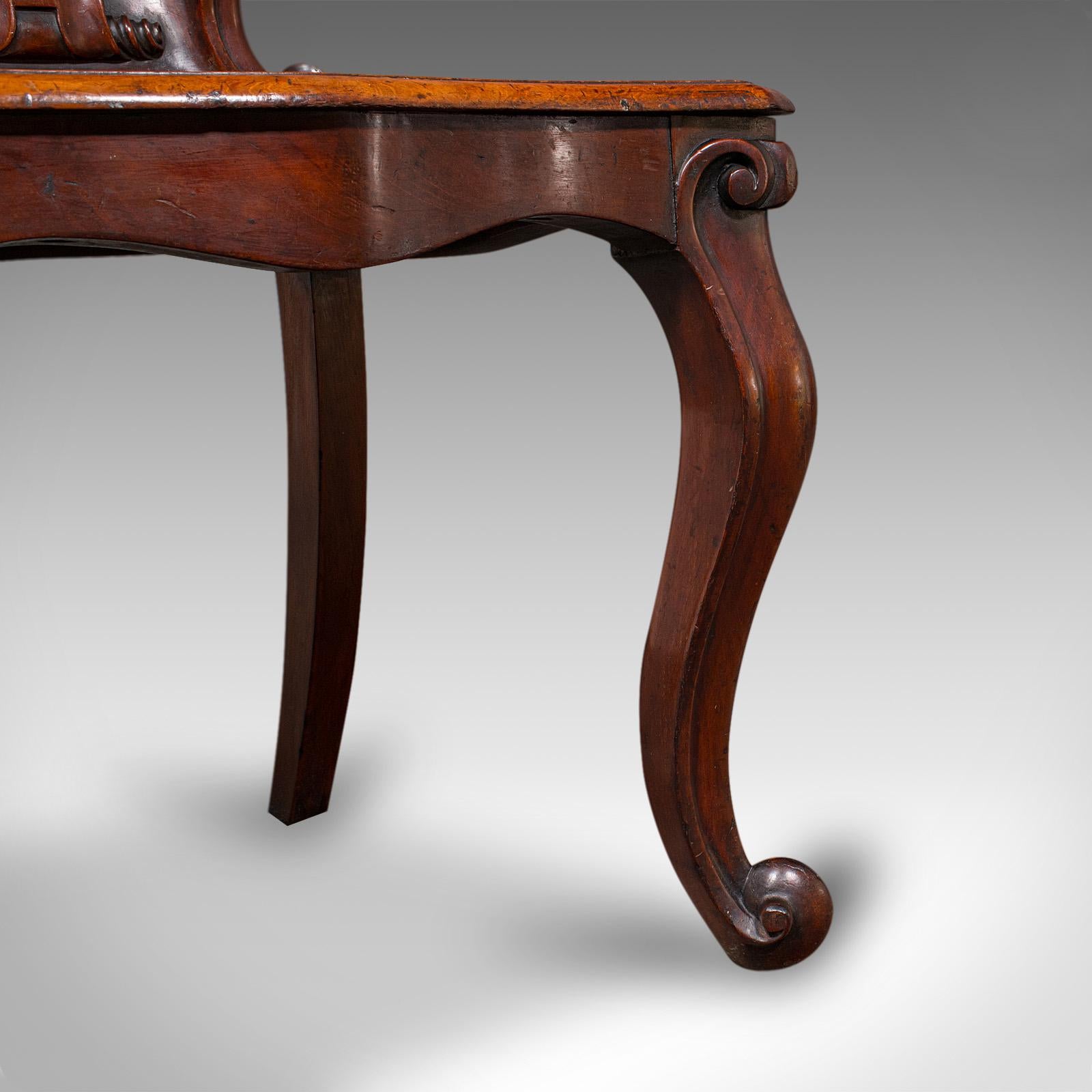 Antiker Law Chambers Hall Chair, schottisch, Nussbaumholz, Reception Seat, viktorianisch im Angebot 5