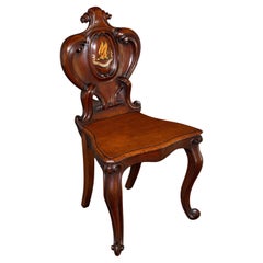 Antique Law Chambers Hall Chair, Scottish, Walnut, Reception Seat, Victorian