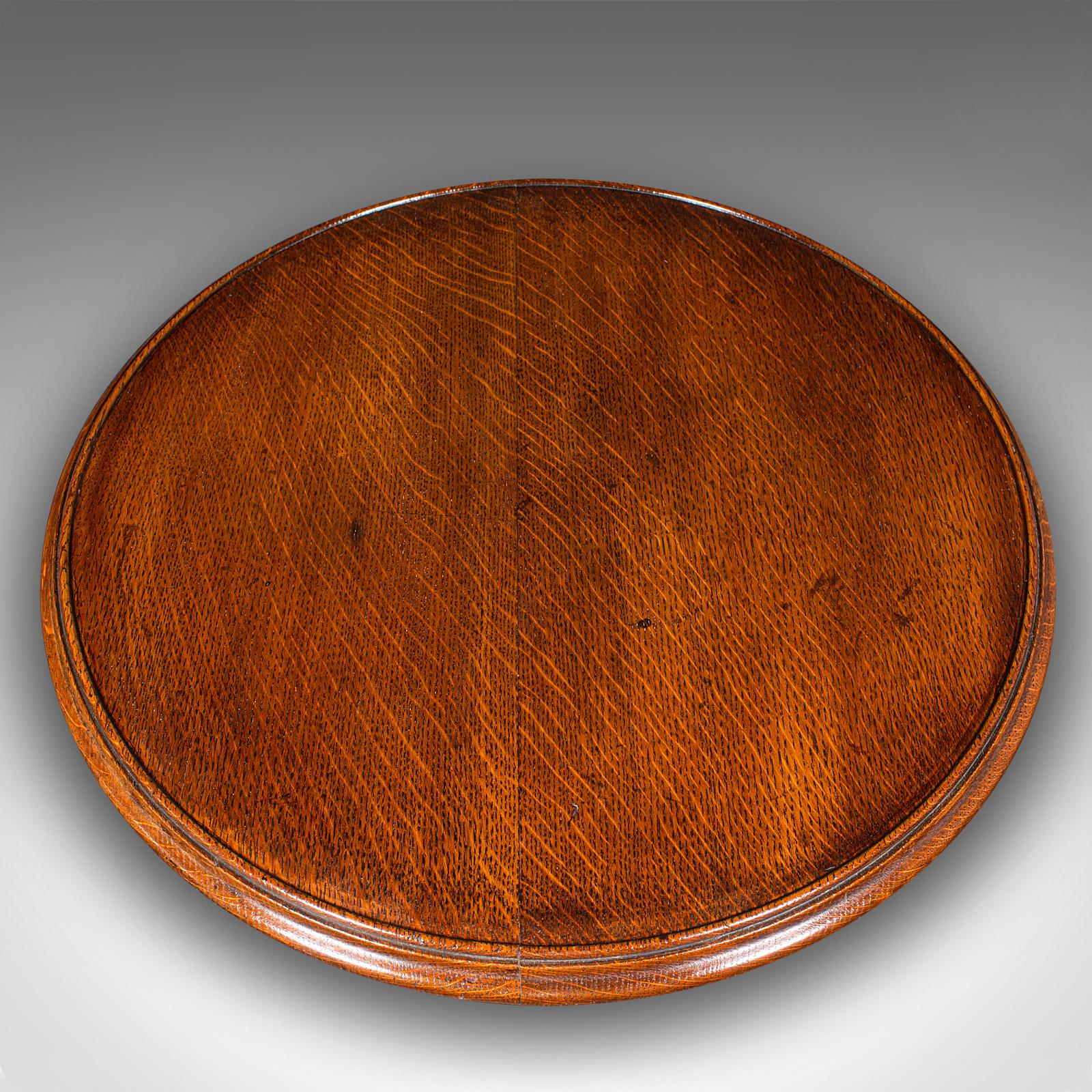 19th Century Antique Lazy Susan, English, Oak, Rotary Display Turntable, Regency, circa 1830 For Sale