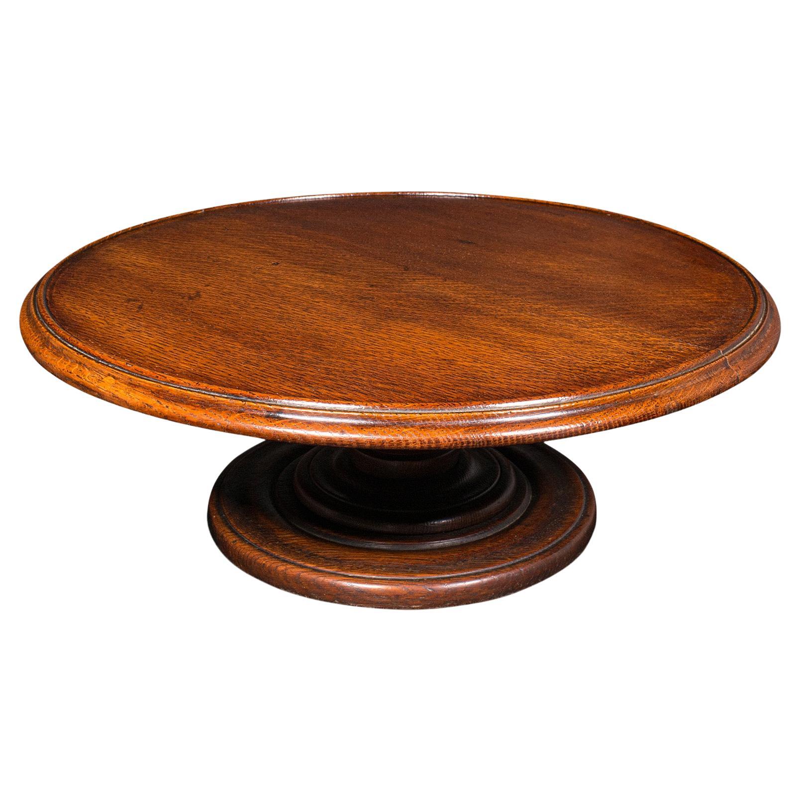 Antique Lazy Susan, English, Oak, Rotary Display Turntable, Regency, circa 1830 For Sale
