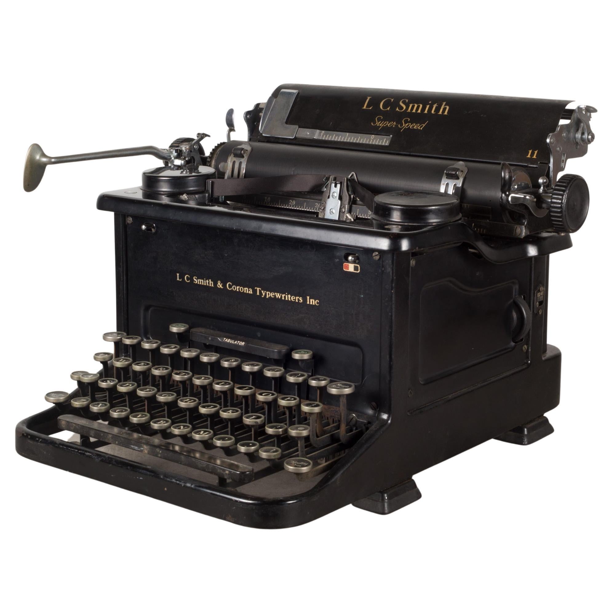 C. LC Smith & Corona Super Speed Typewriter Antique Vintage Manual Portable L