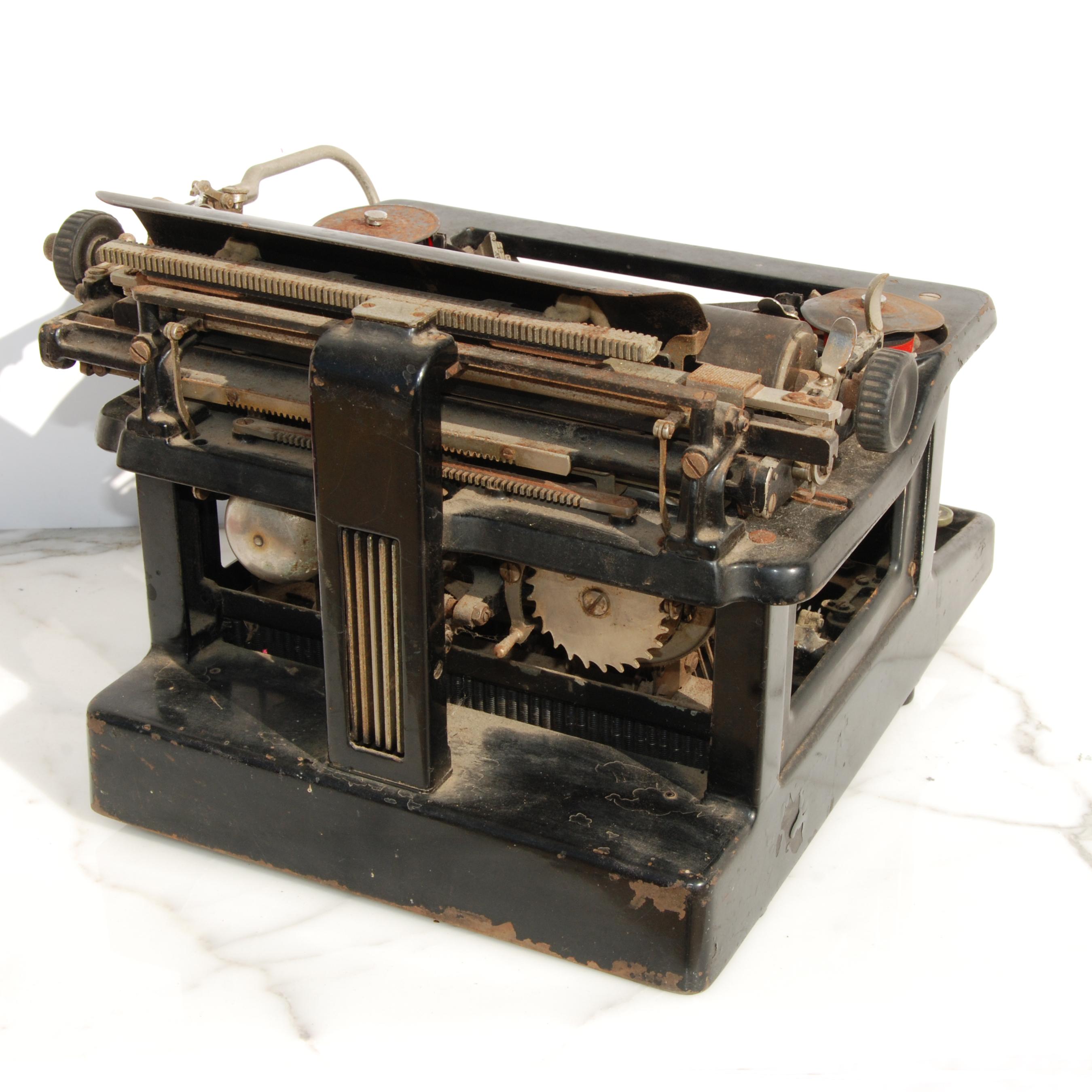 Industrial Antique LC Smith & Corona Typewriter, circa 1920s