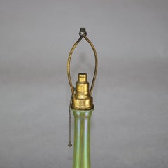 Antique L.C. Tiffany Favrile Pulled Feather Art Glass Table Lamp Base circa 1920