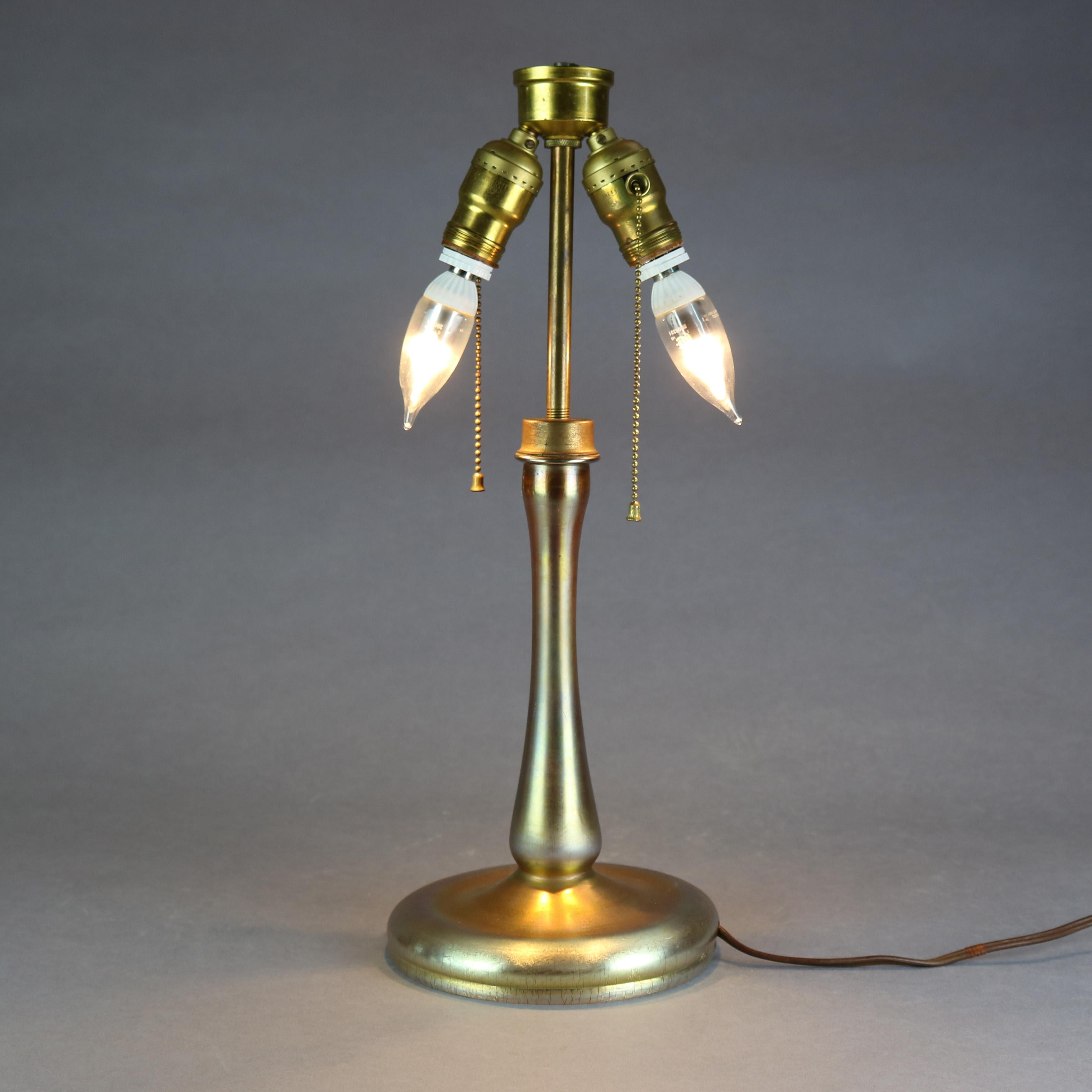 Antique L.C. Tiffany Favrile School Art Glass Table Lamp Base, circa 1920 1