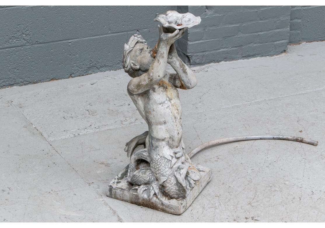 Antique Lead Garden Fountain Figure of Triton 4