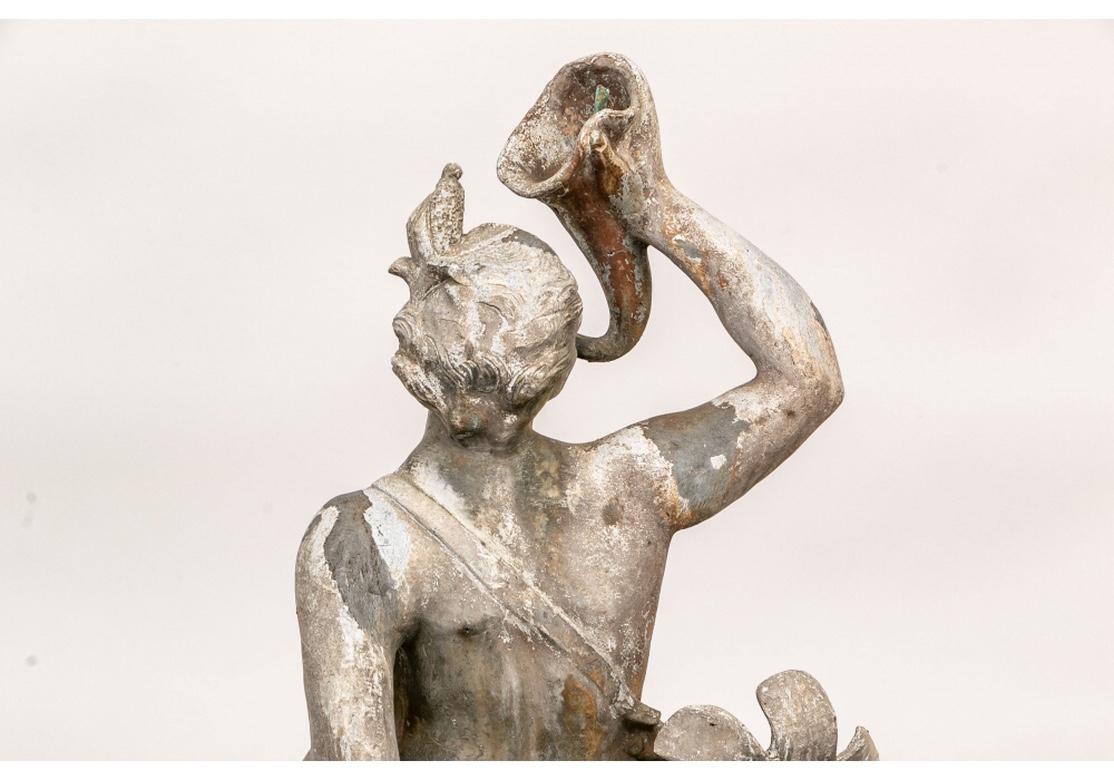 Antique Lead Garden Fountain Figure of Triton 2