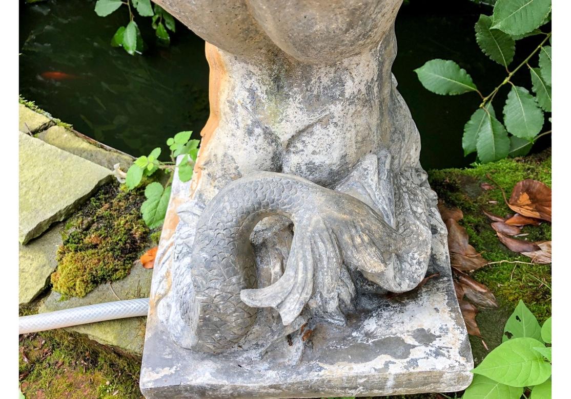 Antique Lead Garden Fountain Figure of Triton 1