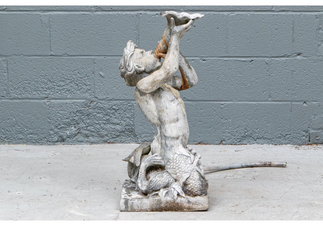 Antique Lead Garden Fountain Figure of Triton 2