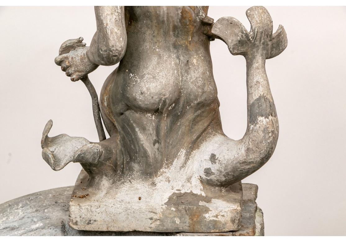 Antique Lead Garden Fountain Figure of Triton 1