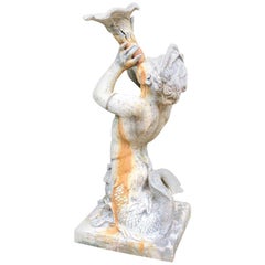 Antique Lead Garden Fountain Figure of Triton