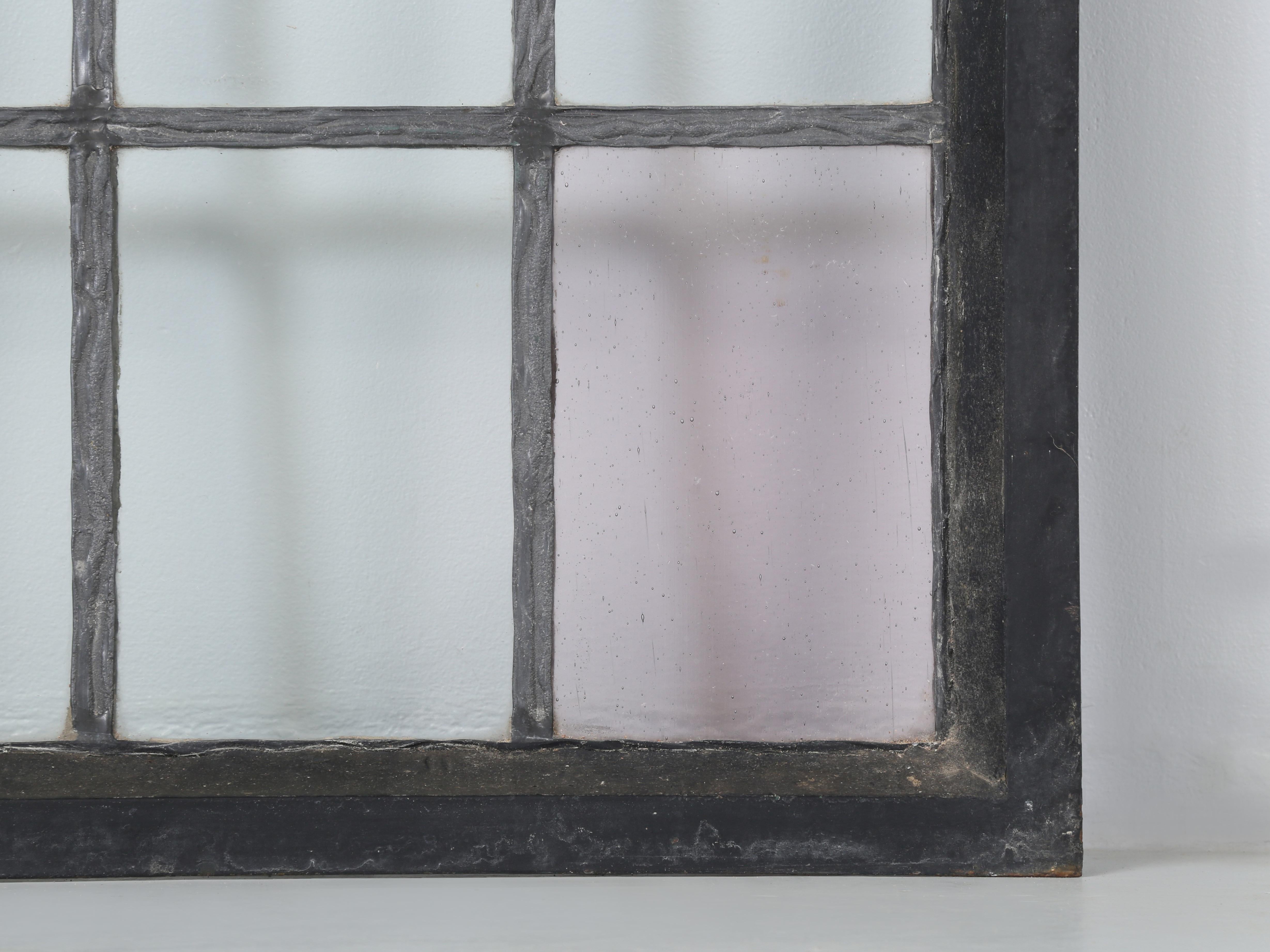 Antikes Bleiglasfenster in Stahlrahmen gut konstruiert, ca. 1920er Jahre im Angebot 4