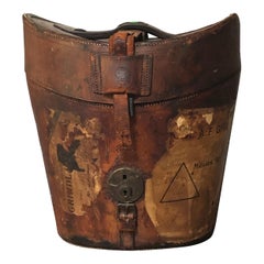 Pair of Antique English Leather Travel Hat Boxes at 1stDibs