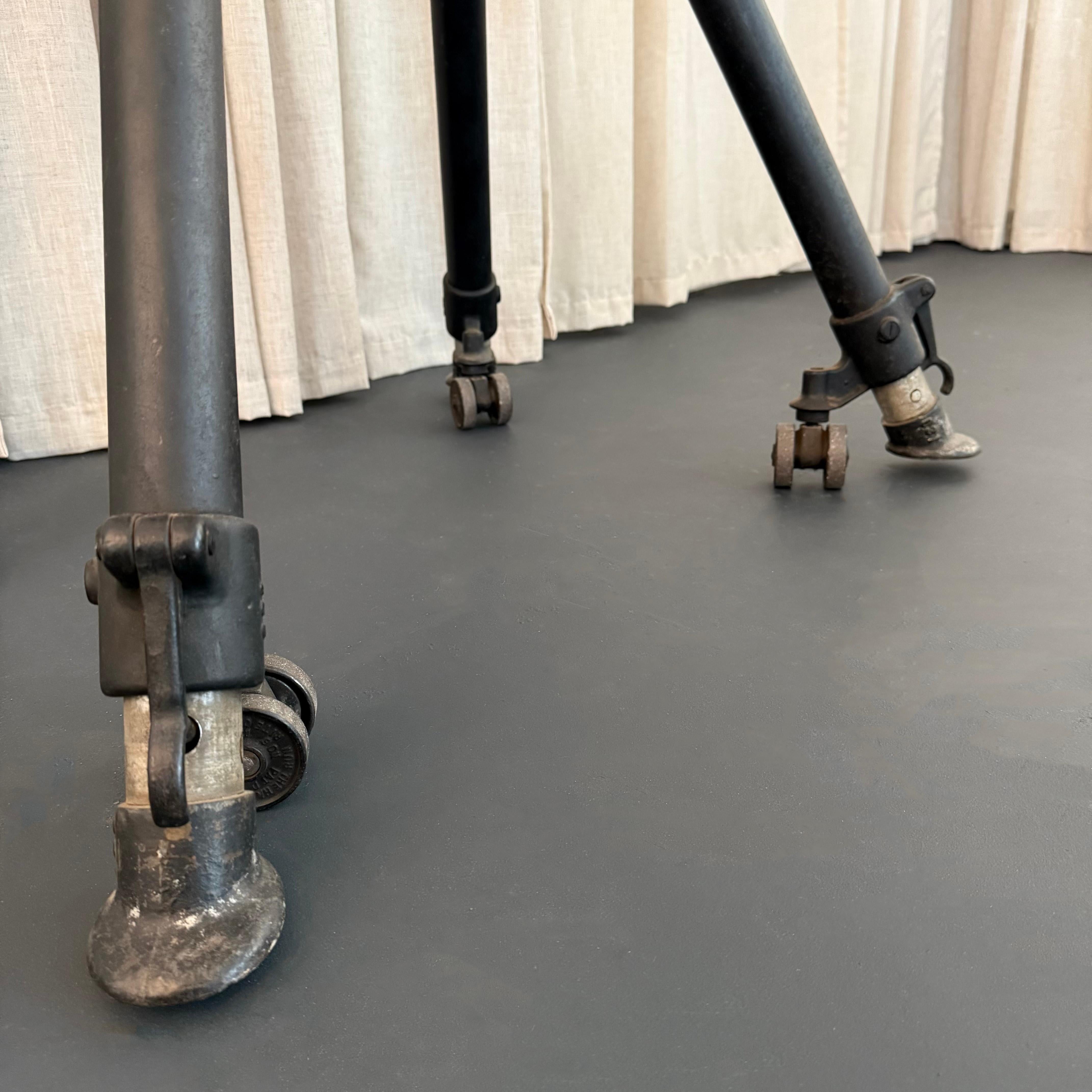 Antike Leder und Gusseisen einstellbar Gymnasium Pommel Pferd im Angebot 1