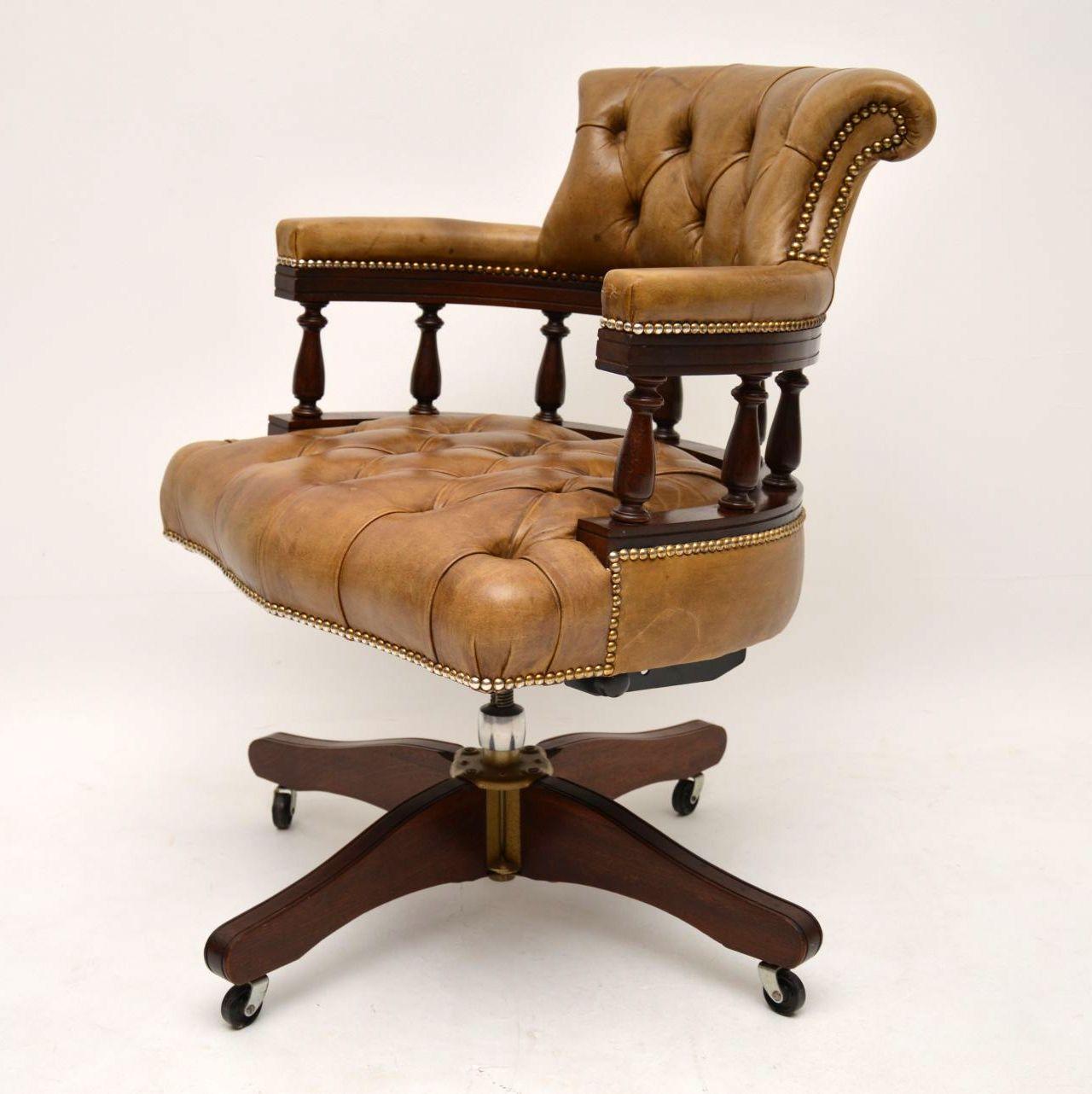 antique leather desk chair