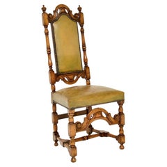 Antique Leather and Oak Side / Desk Chair