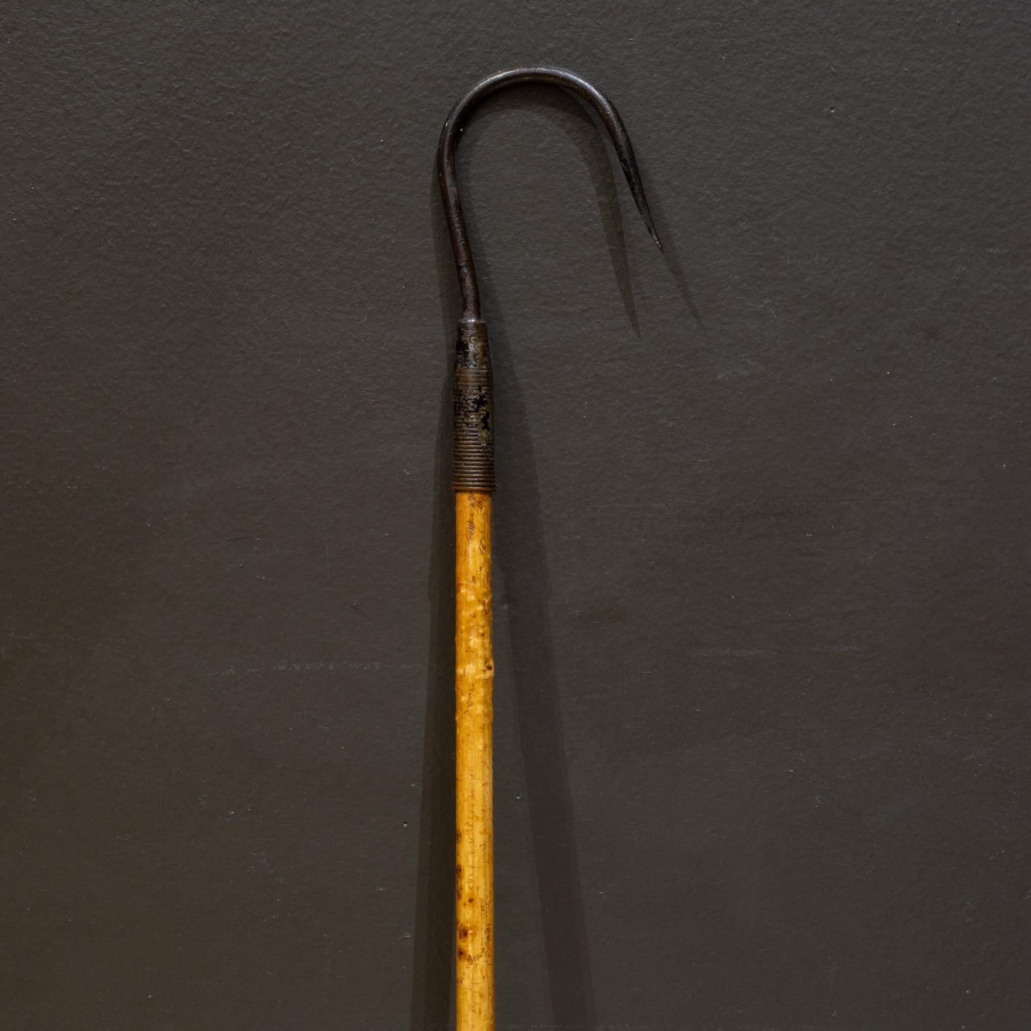 ABOUT

An antique gaff fishing hook with Bird's Eye Maple body, steel hook and leather grip. 

    CREATOR Unknown. 
    DATE OF MANUFACTURE c.1880-1940. 
    MATERIALS AND TECHNIQUES Bird's Eye Maple, Leather, Steel. 
    CONDITION Good. Wear