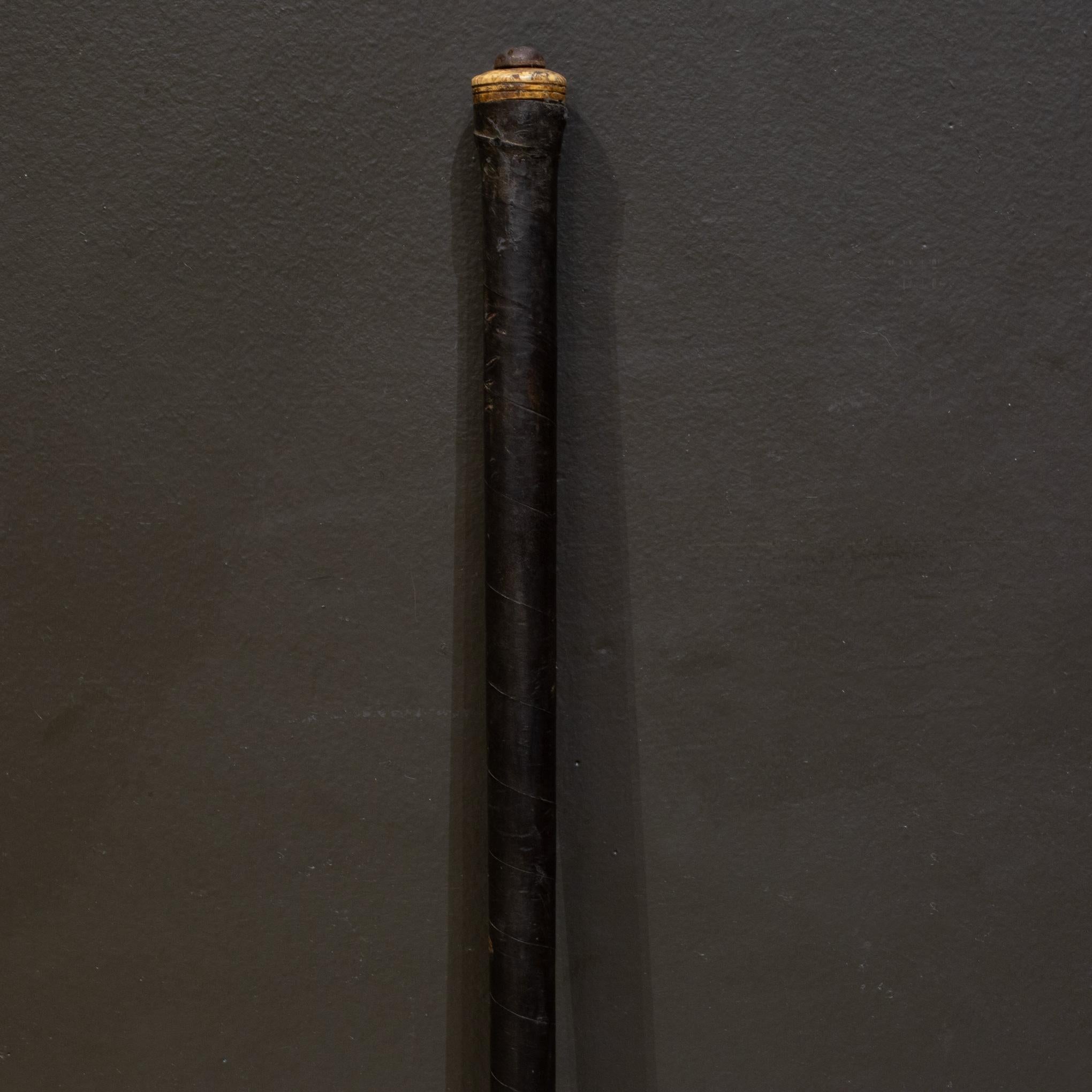 Rustic Antique Leather and Steel Fishing Gaff Hook For Sale