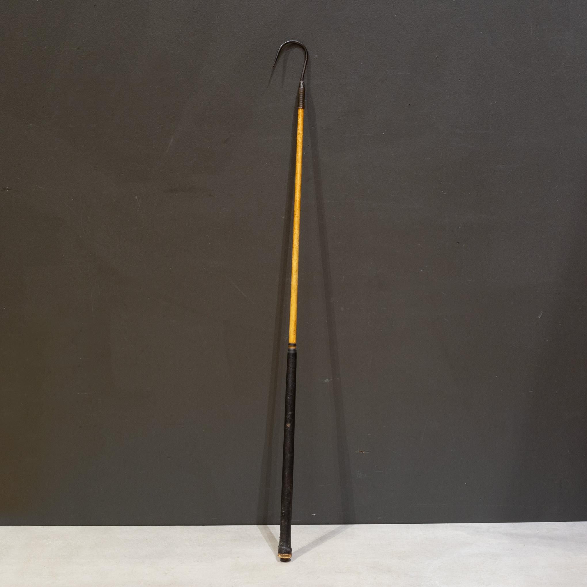 Antique Leather and Steel Fishing Gaff Hook In Good Condition For Sale In San Francisco, CA