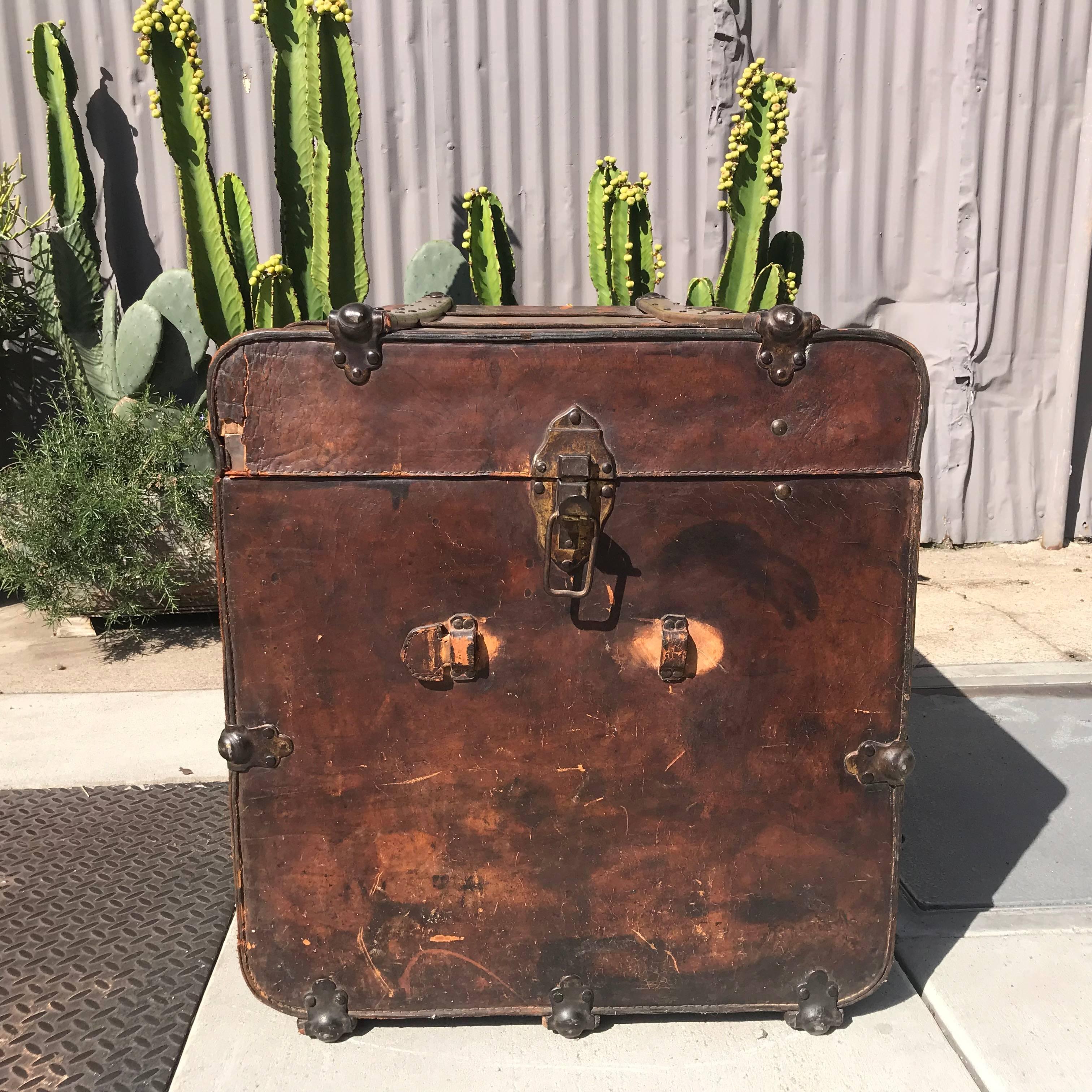 antique leather chest