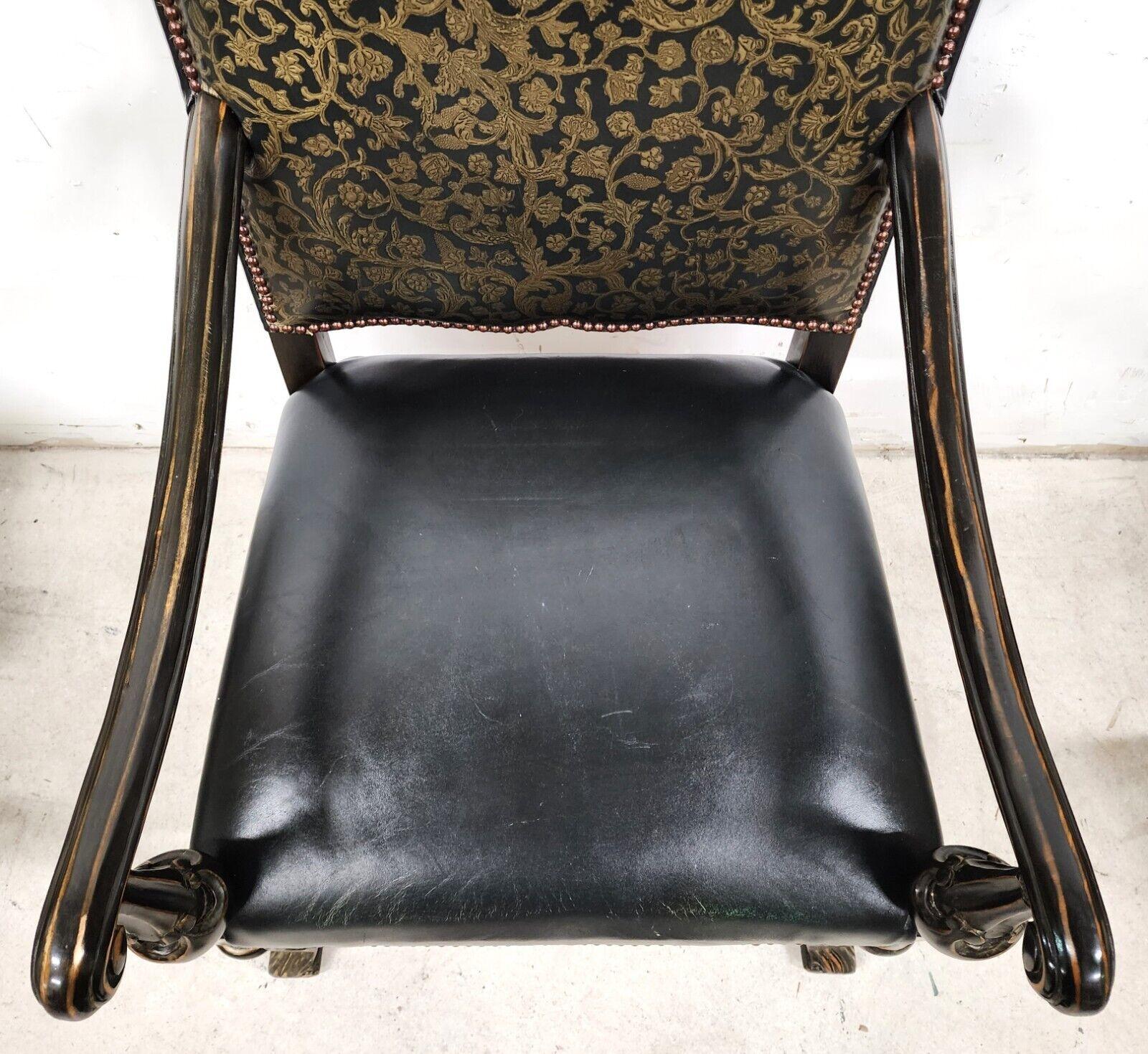 Antique Leather Armchair 1800's For Sale 7