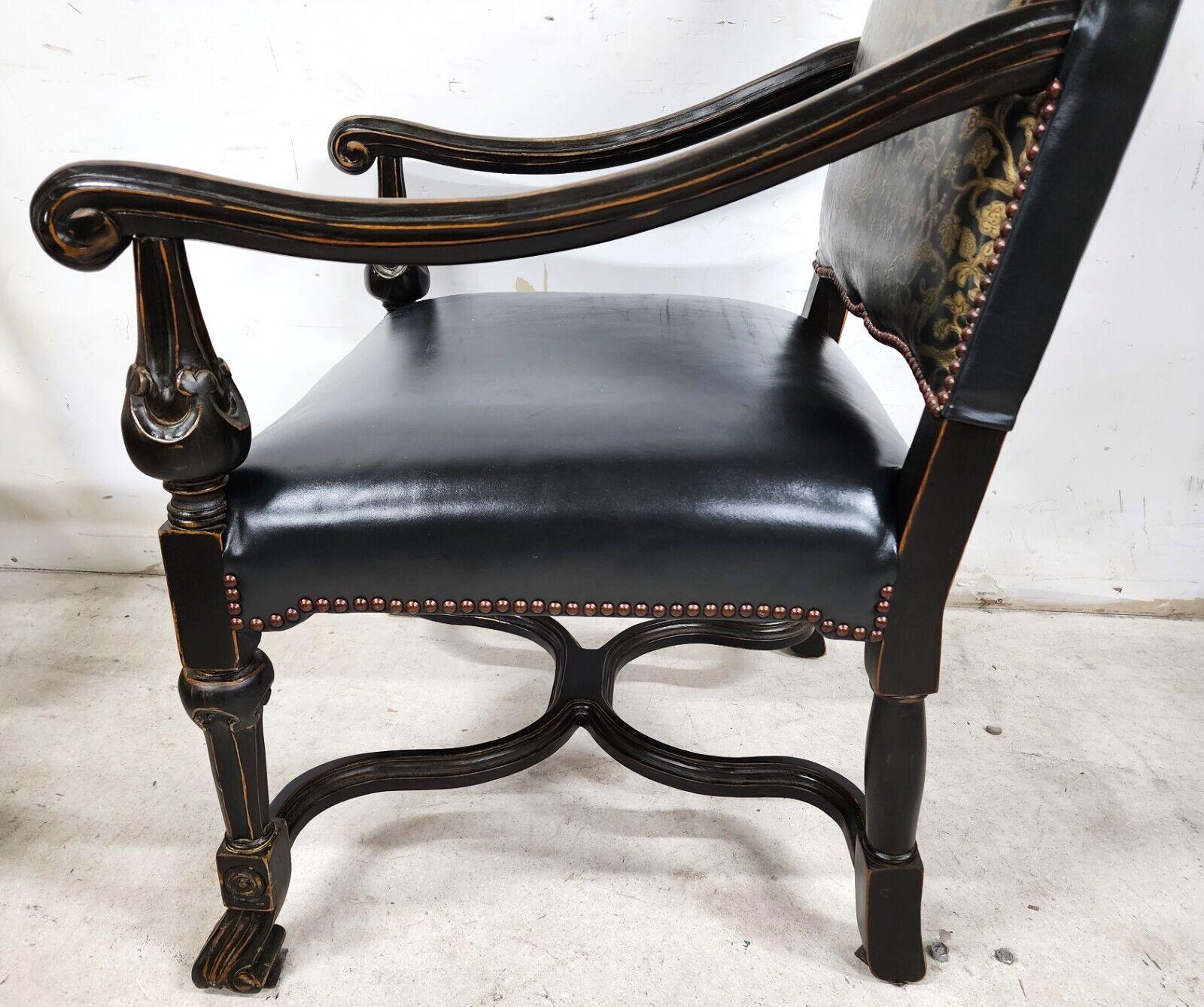 Antique Leather Armchair 1800's For Sale 9