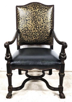 Antique Leather Armchair 1800's