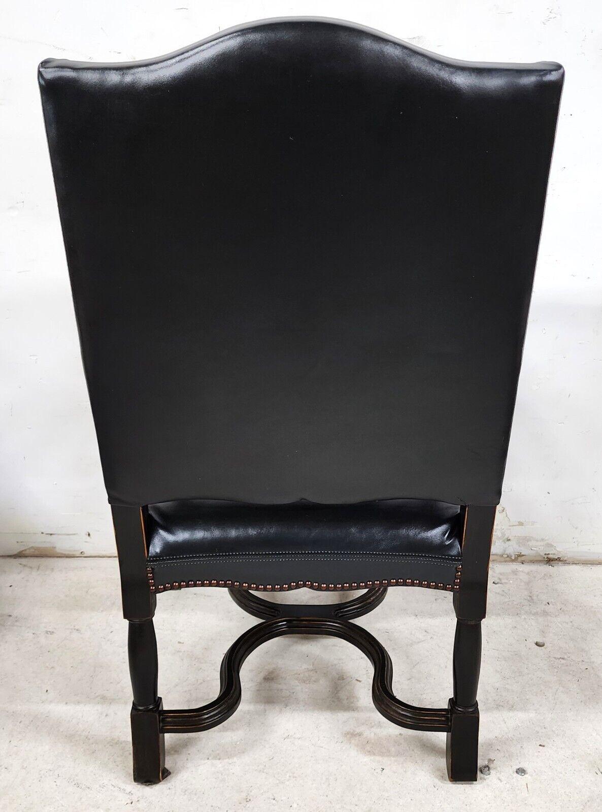 Antique Leather Armchair 1800's For Sale 3