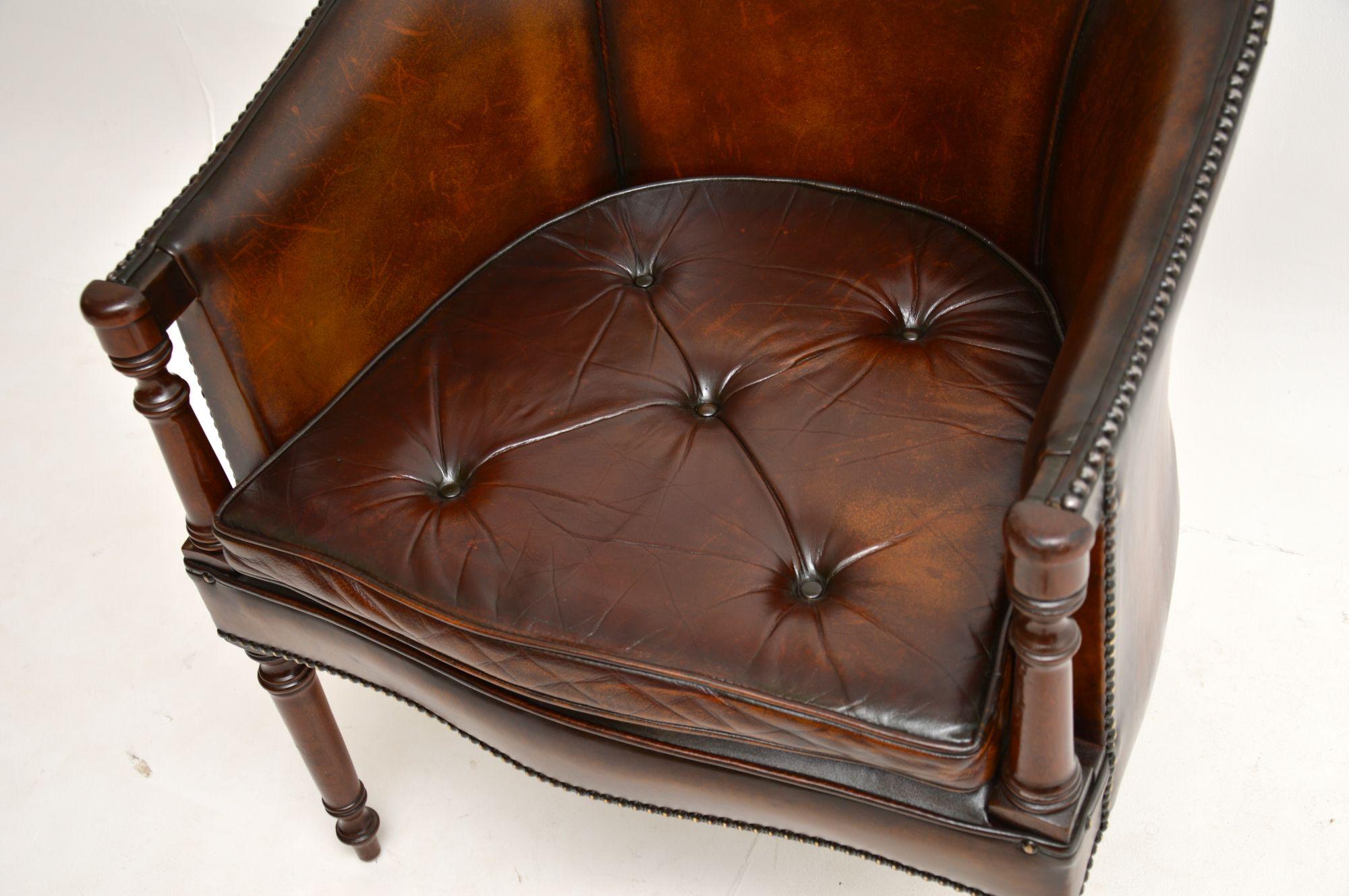 Antique Leather Armchair / Desk Chair 1