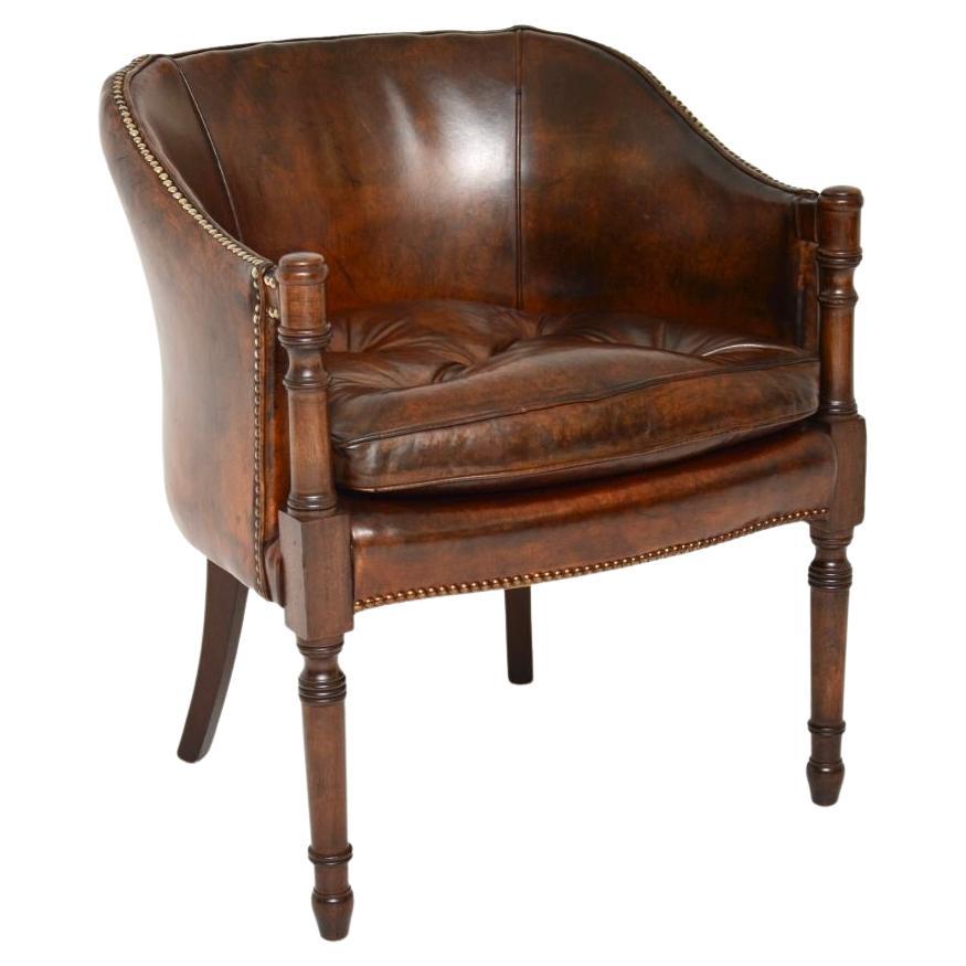 Antique Leather Armchair / Desk Chair