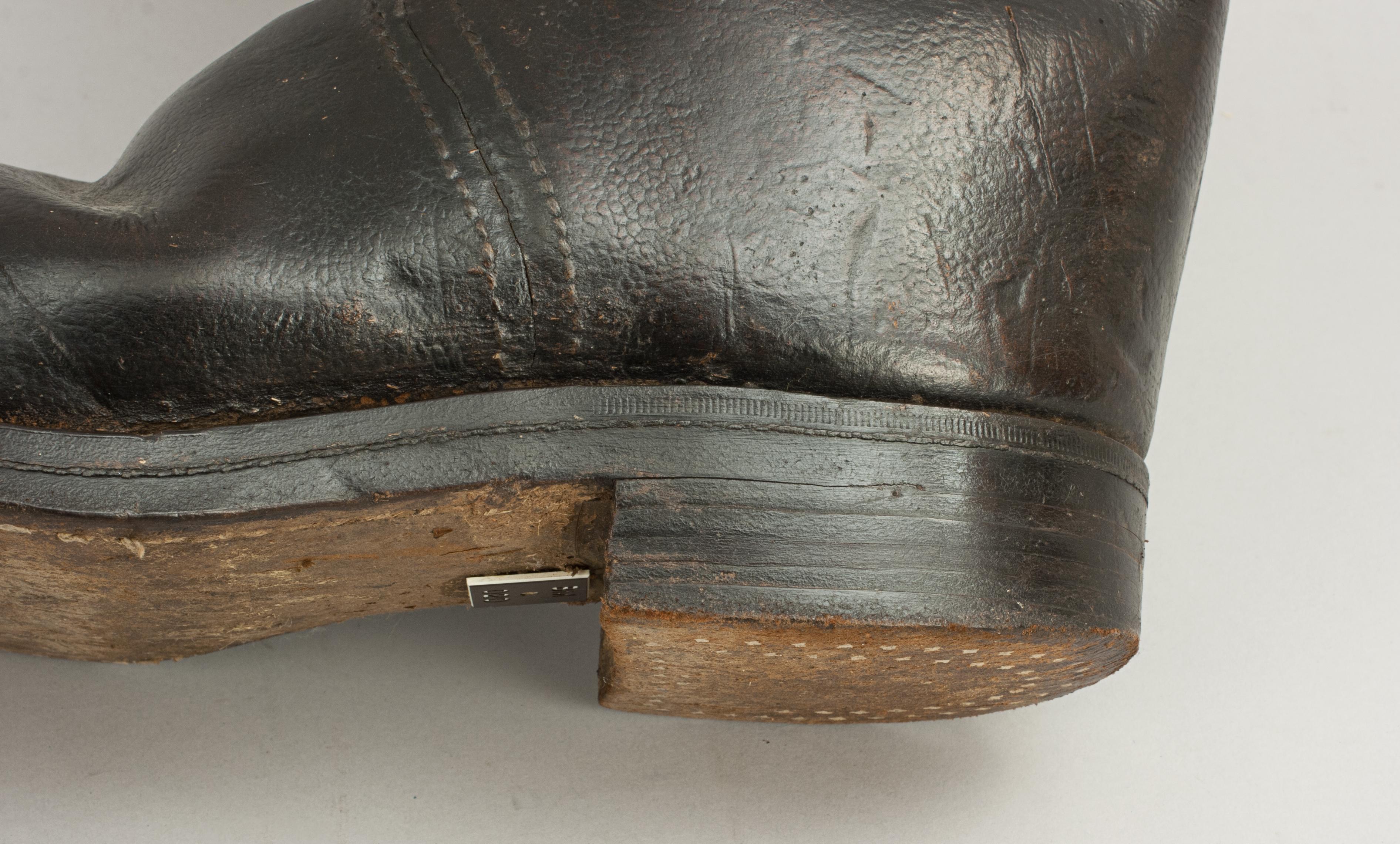 Antique Leather Army Boots, Artillery at 1stDibs