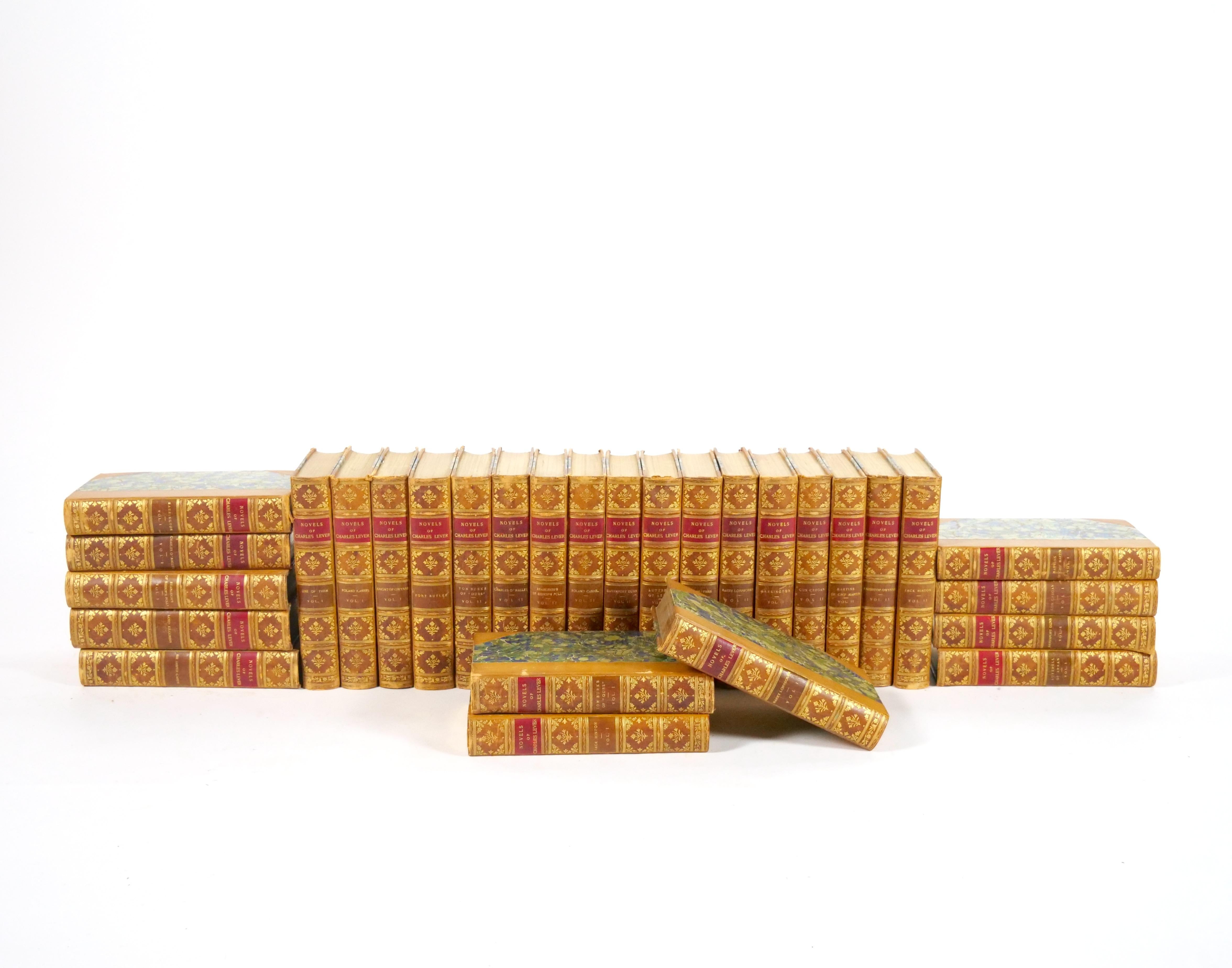 Antique Leather-Bound 29-Volume Collection – The Novels of Charles Lever (1894) For Sale 5