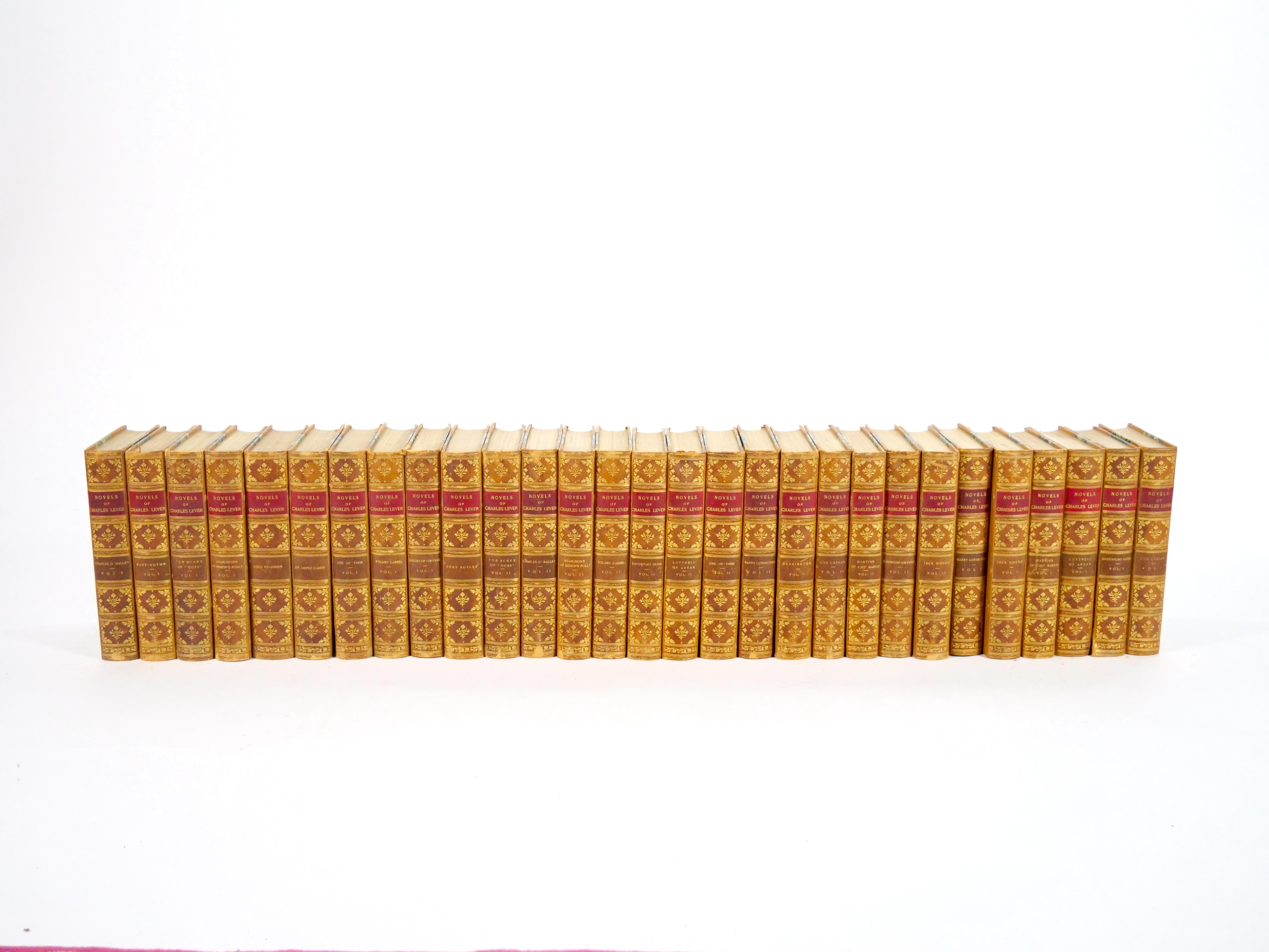 Antique Leather-Bound 29-Volume Collection – The Novels of Charles Lever (1894) For Sale 1