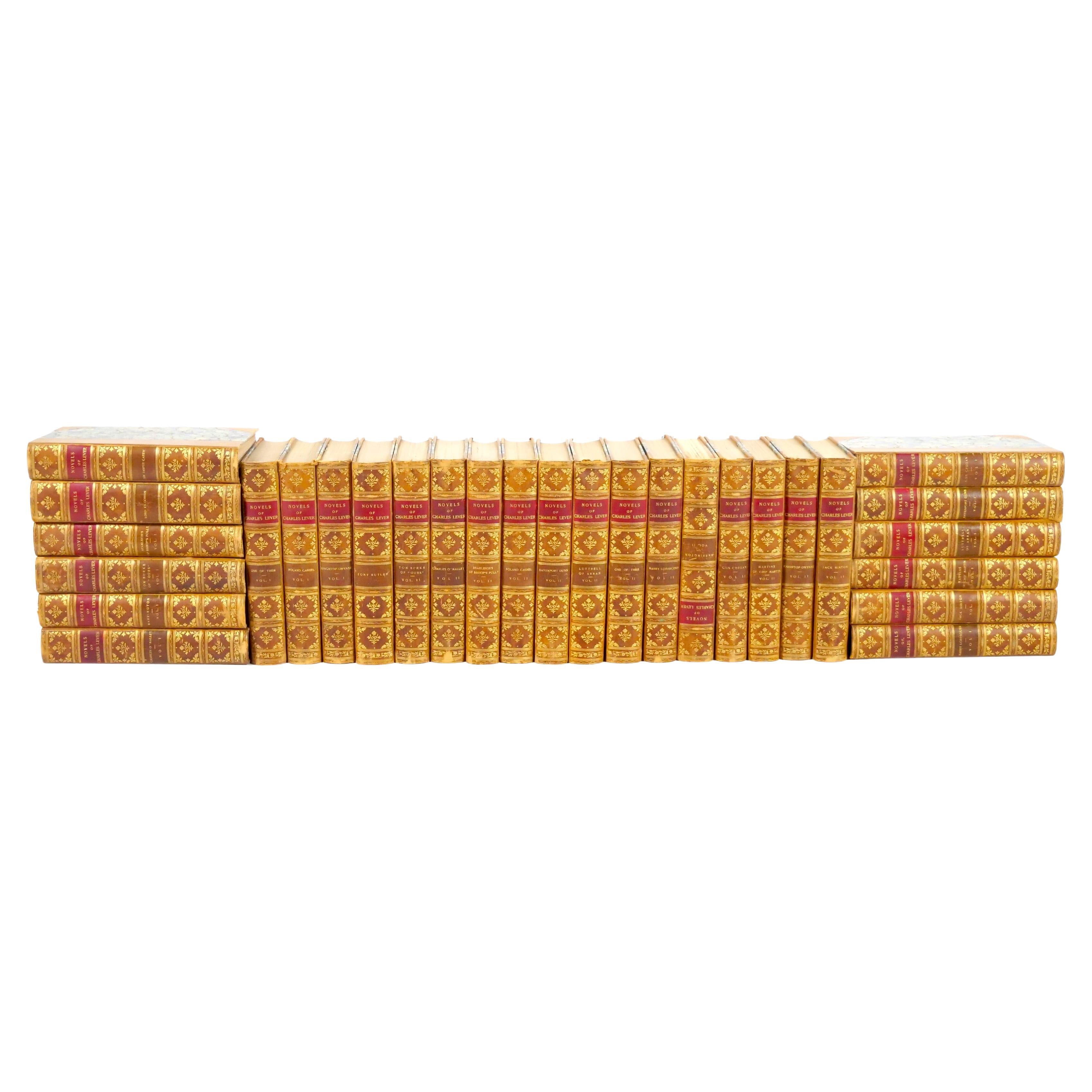 Antique Leather-Bound 29-Volume Collection – The Novels of Charles Lever (1894) For Sale 2