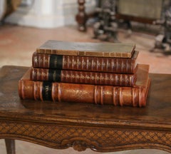 Antique Leather Bound and Gilt Accounting Books Dated 1909/1928, Set of Four