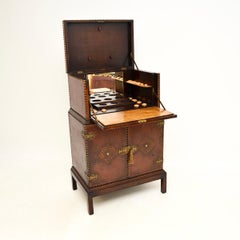 Antique Leather Bound Cocktail Cabinet by Maple and Co