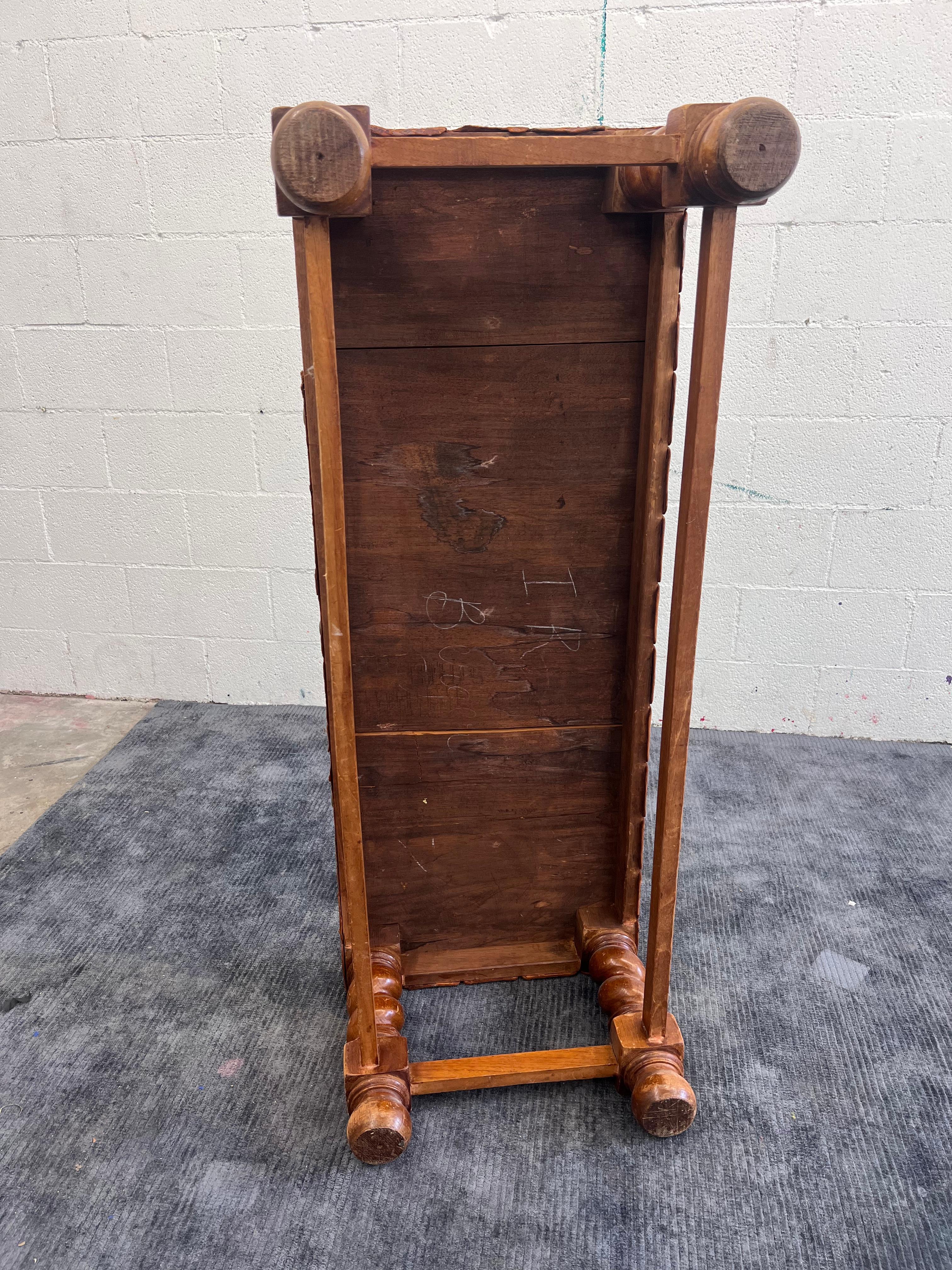 Antique leather bound coffee table, Peruvian, Spanish revival 2