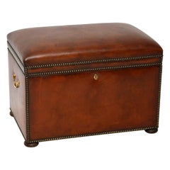 Used Leather Bound Ottoman