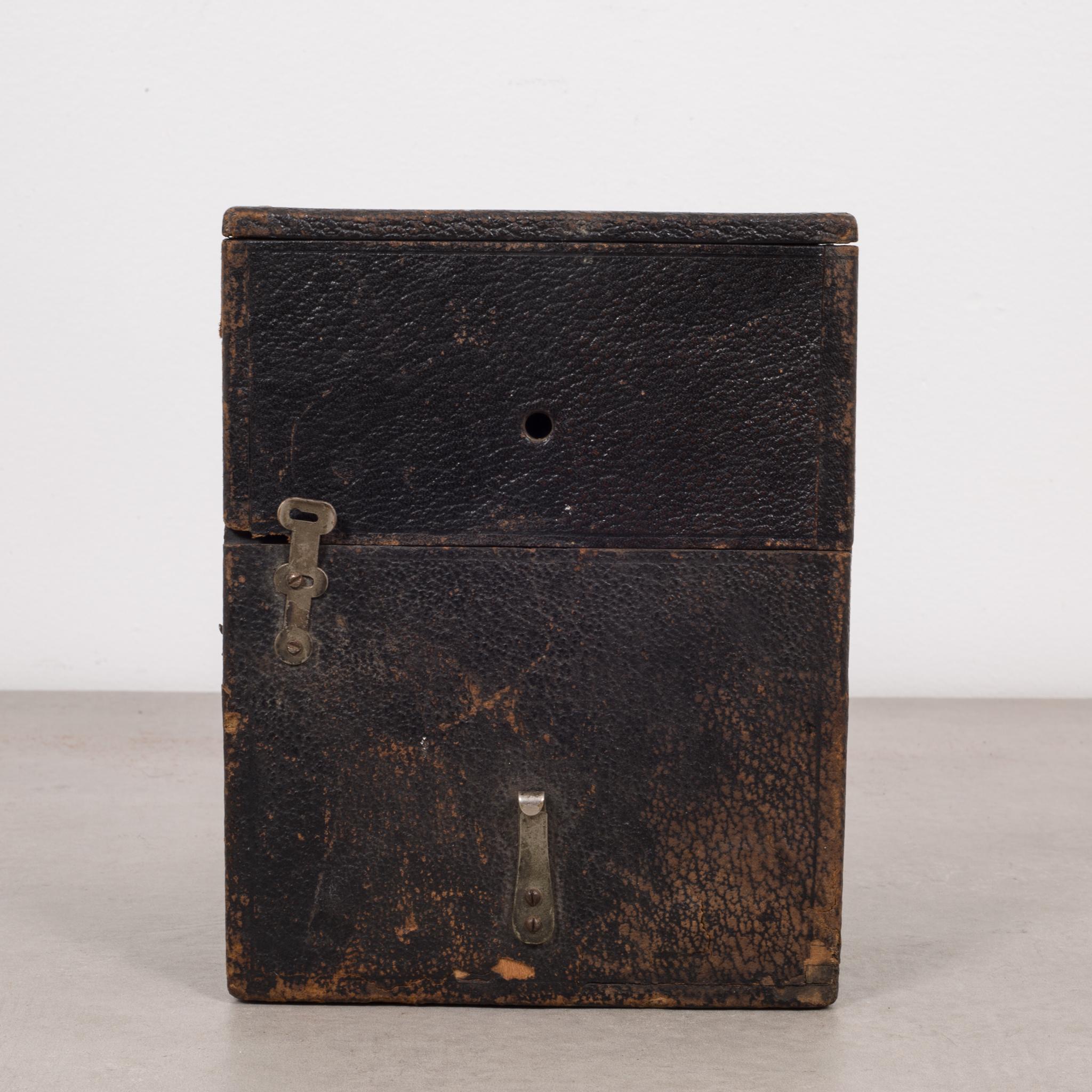 Industrial Antique Leather Box Camera, circa 1890-1916