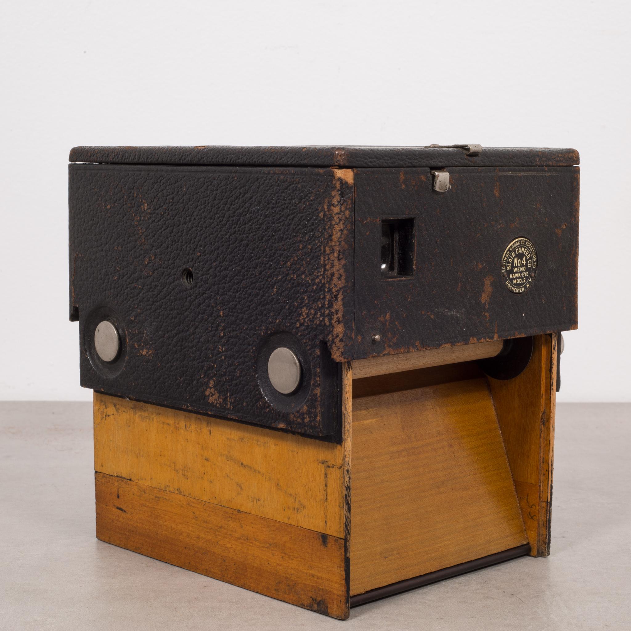 Wood Antique Leather Box Camera, circa 1890-1916